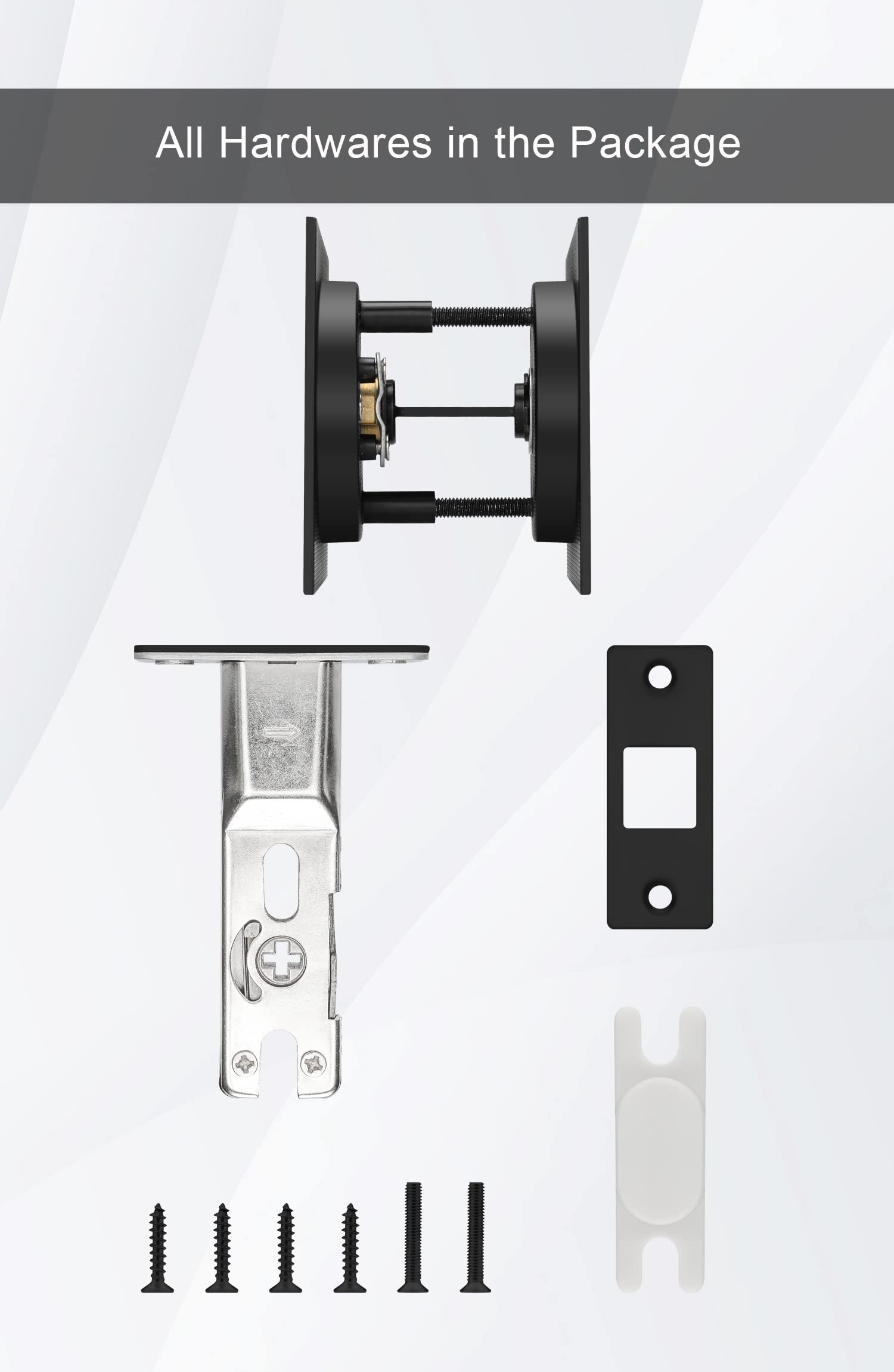 GoldenWarm Matte Black Pocket Door Lock - 2 Pack Contemporary Privacy Square Sliding Door Hardware for Bedrooms, Bathrooms & Closets