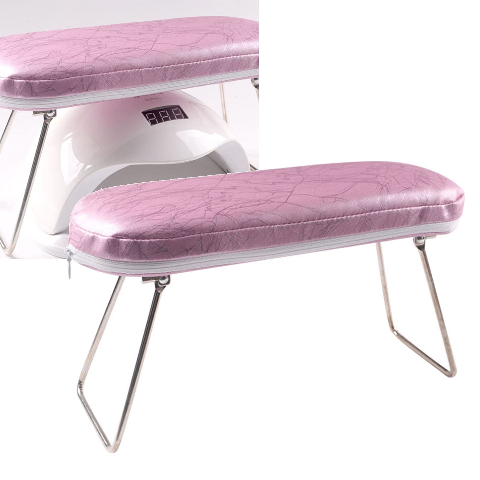 Premium PU Leather Nail Arm Rest Pillow - Ergonomic Manicure Cushion for Nail Salon Professionals & Home Use - Pink Nail Art Accessory Tool (Perfect for Gel Polish, Acrylics & Pedicures)