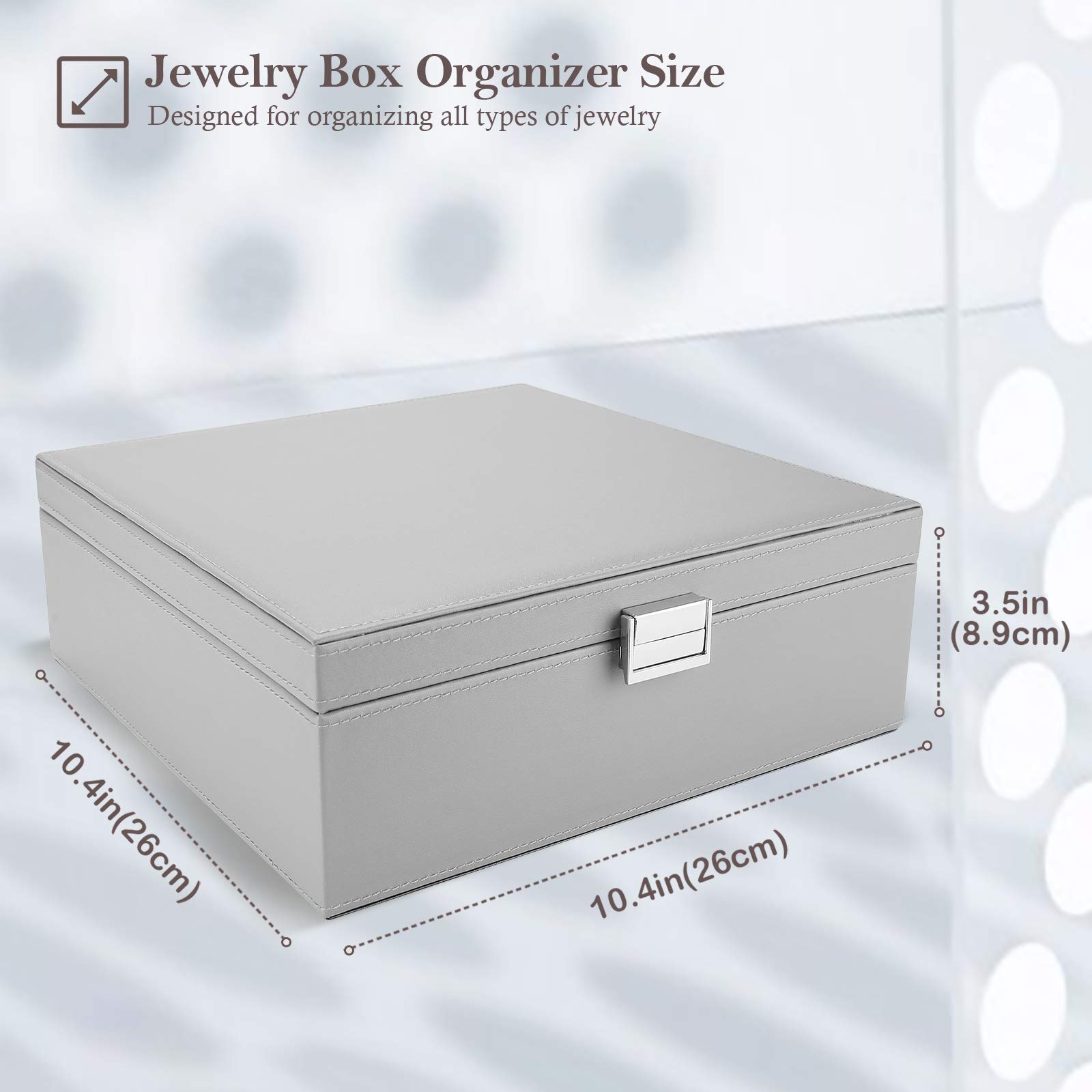 ProCase 6-Layer Large Jewelry Organizer Box for Women - Elegant Storage Case for Necklaces, Rings, Earrings & Bracelets - Perfect Gift for Girlfriend, Wife, Daughter (Home, Travel, Vanity Organizer)