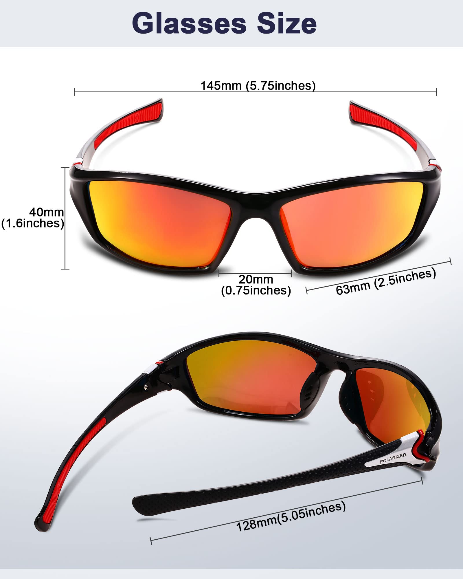 TOODOO 3 Pairs Polarized Sports Sunglasses for Men & Women - UV Protection TAC Lens for Cycling, Running, Golf, Fishing, Driving & Motorcycle - Perfect for Outdoor Activities & Active Lifestyles