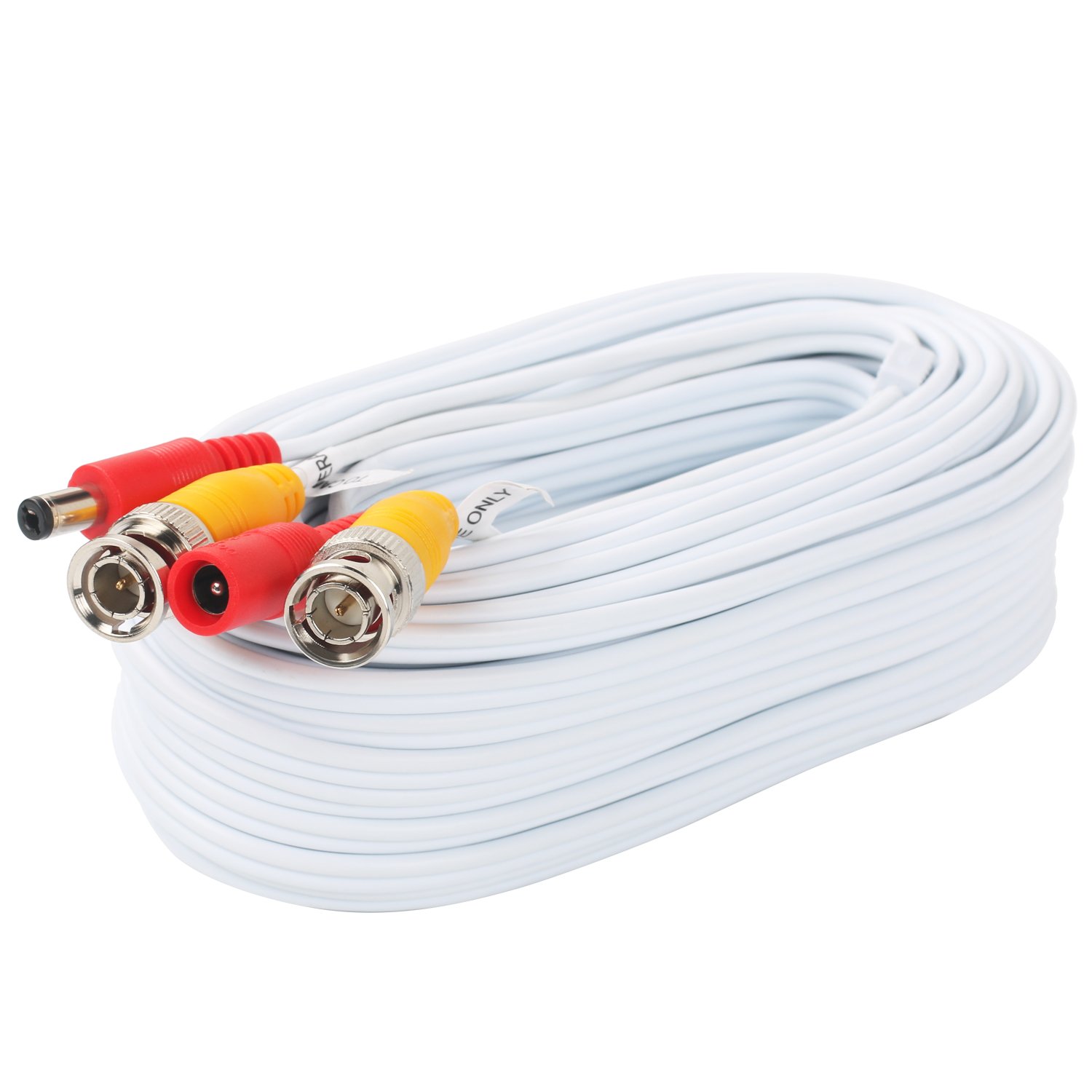 Postta BNC Video Power Cable 25ft (4 Pack) for CCTV DVR Surveillance System - Outdoor Security Camera Setup