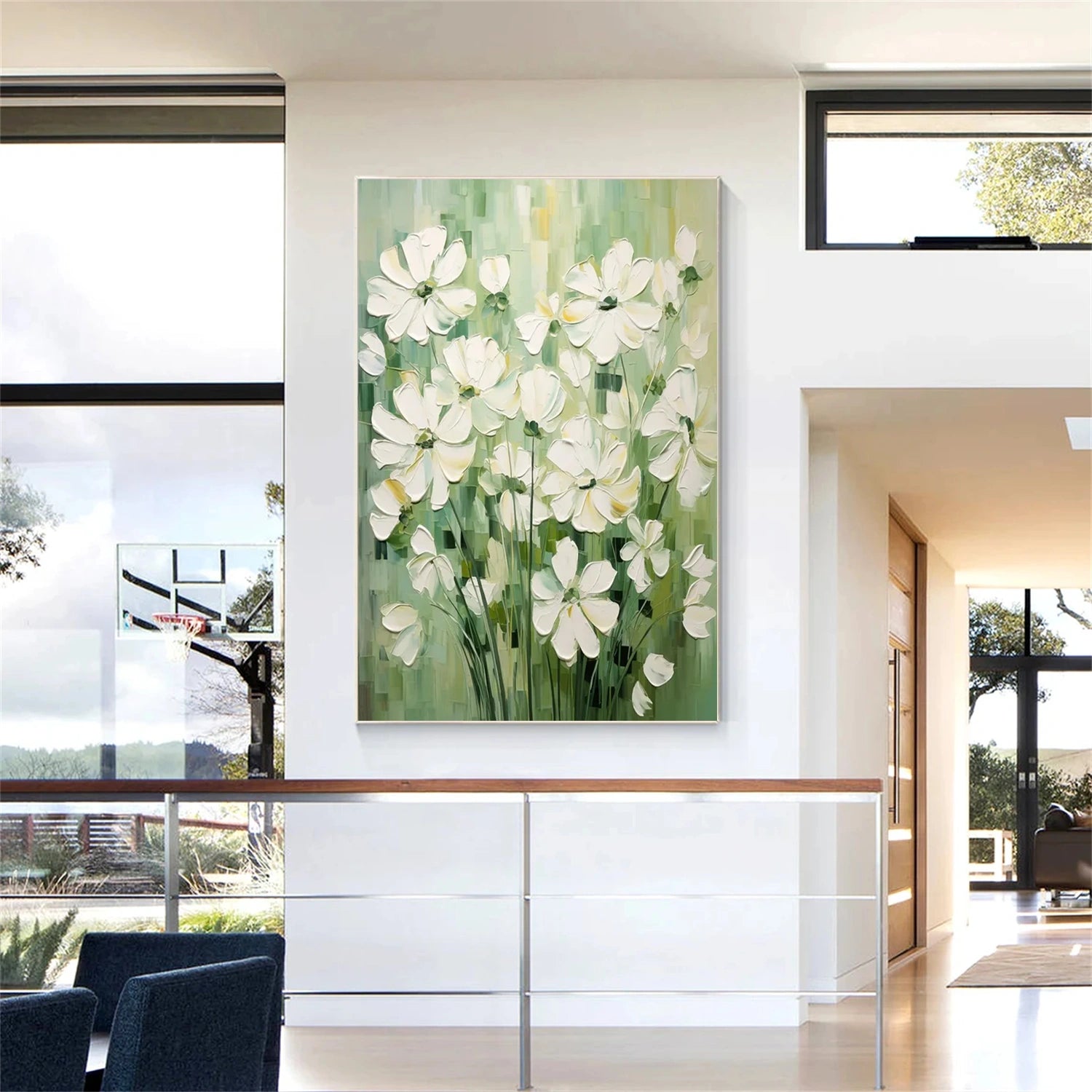 Flower and Tree Painting #FT188 - Handmade Canvas Art for Home Decor, Office & Gift Ideas