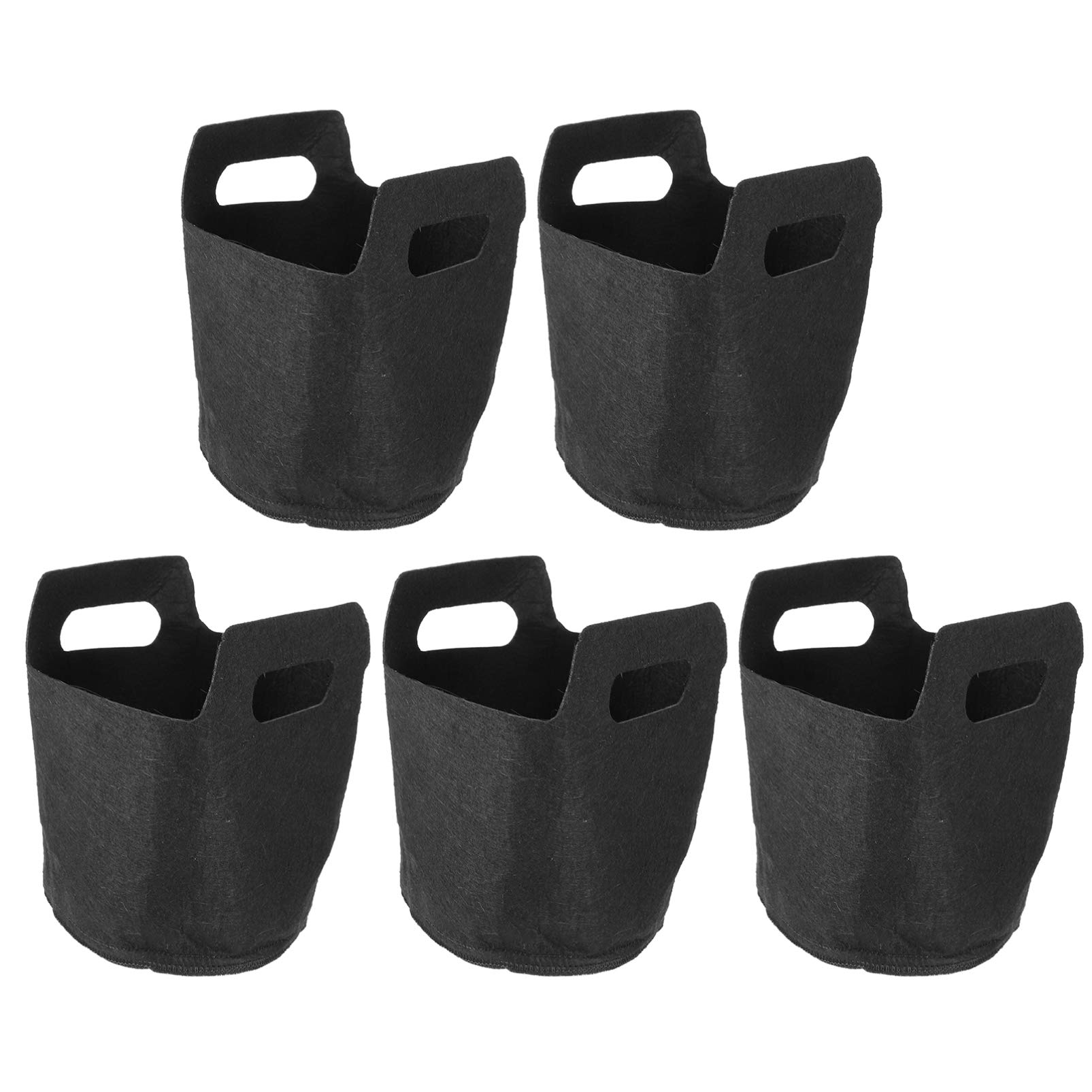 5-Pack Hemoton 1 Gallon Nonwoven Fabric Grow Bags with Handles - Breathable Plant Pots for Gardening, Vegetables, Flowers & Herbs - Perfect for Indoor/Outdoor Planting, Container Gardening & Urban Farming