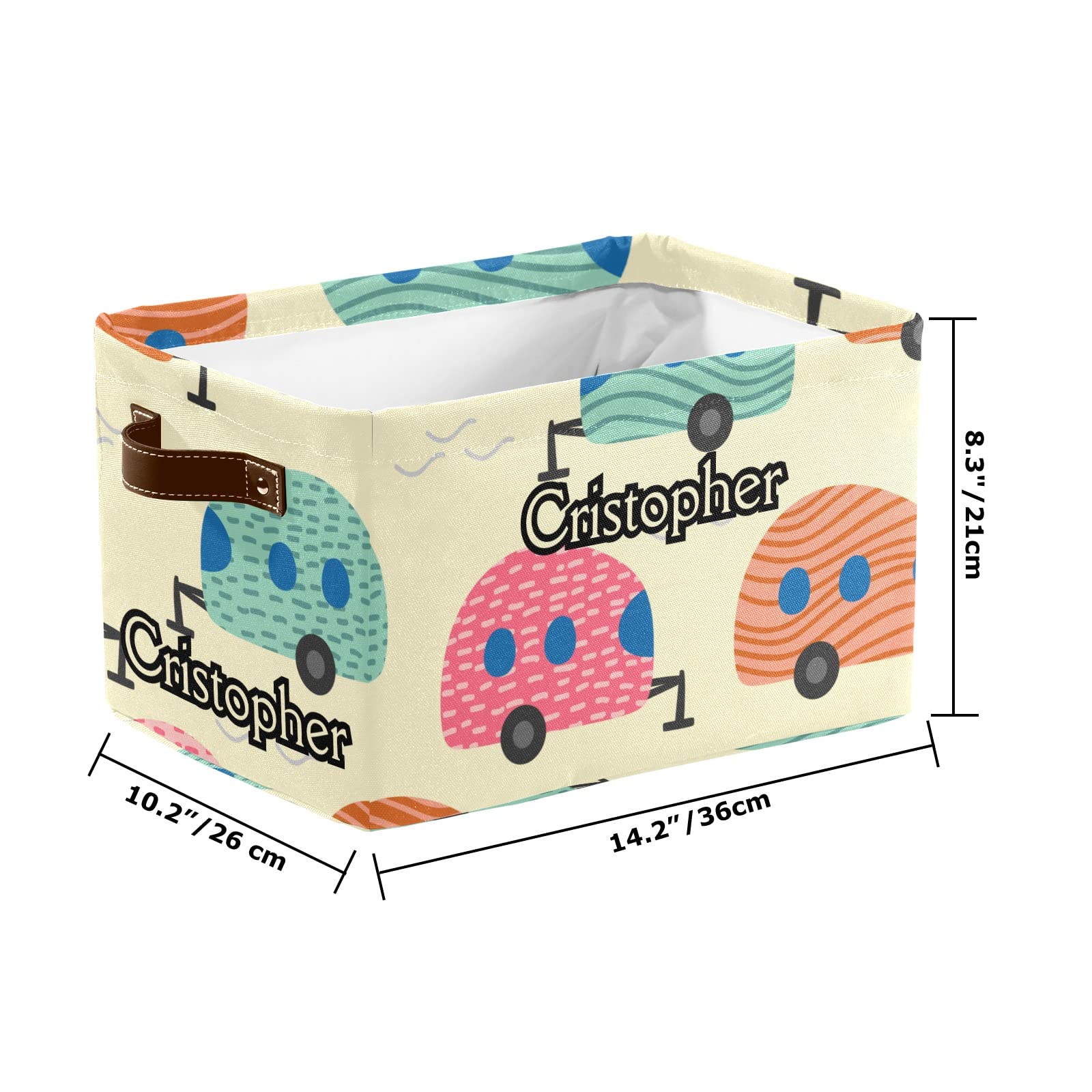 Collapsible Storage Bins for Camping Van - 4 Pack Custom Decorative Baskets with Handles, Rectangular Closet Organizers | Perfect for RV, Travel & Home Organization