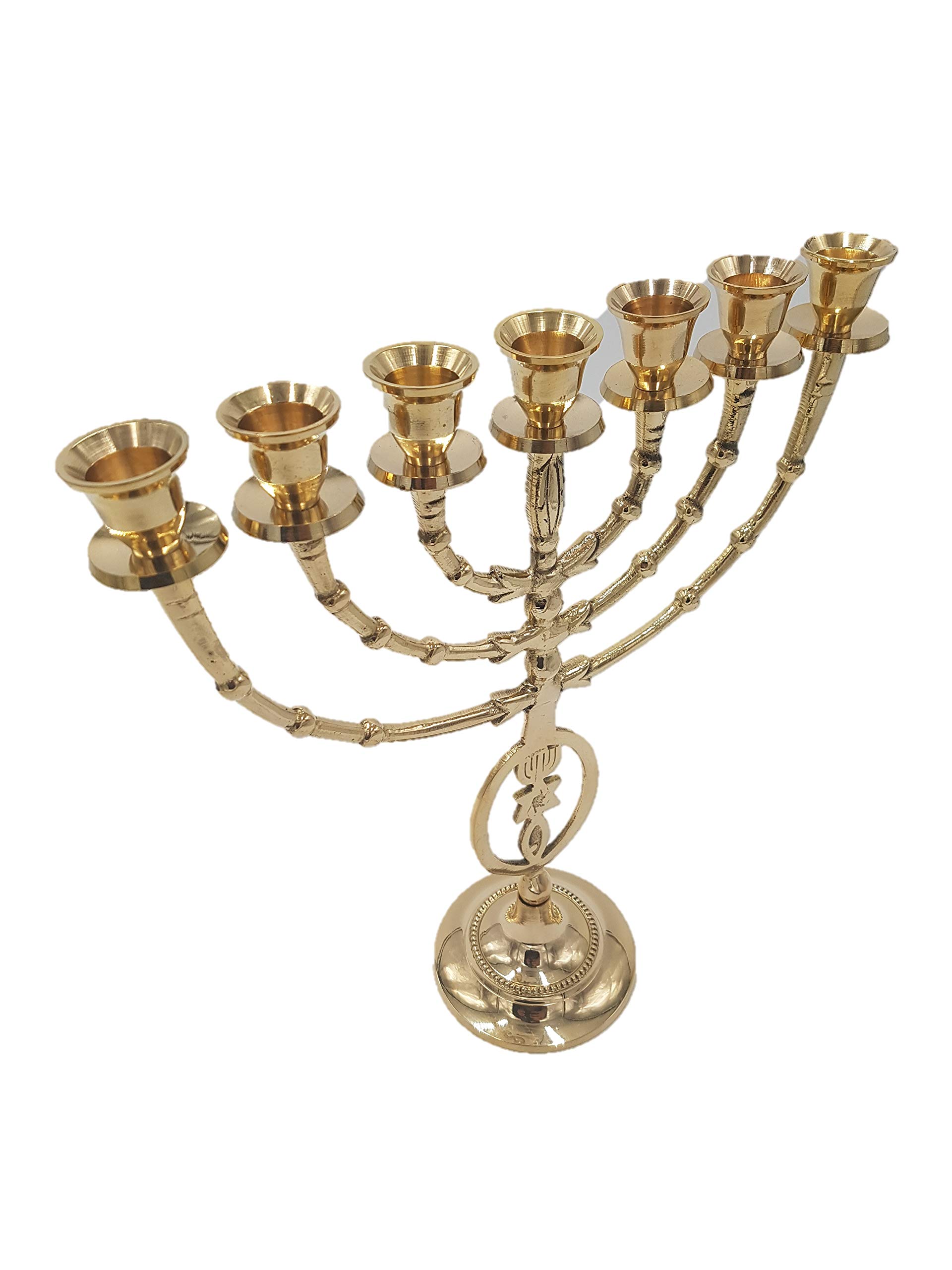 Vintage Brass & Copper Menorah Candle Holder - 12