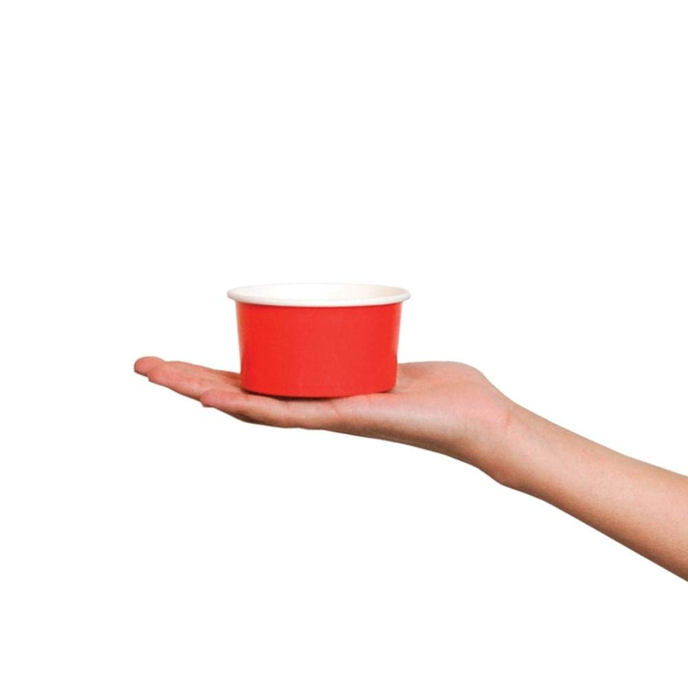 UNIQ 1000-Count 6 oz Red Disposable Paper Ice Cream Cups | Bulk Dessert Bowls for Frozen Treats, Parties & Catering - Multiple Colors & Sizes Available
