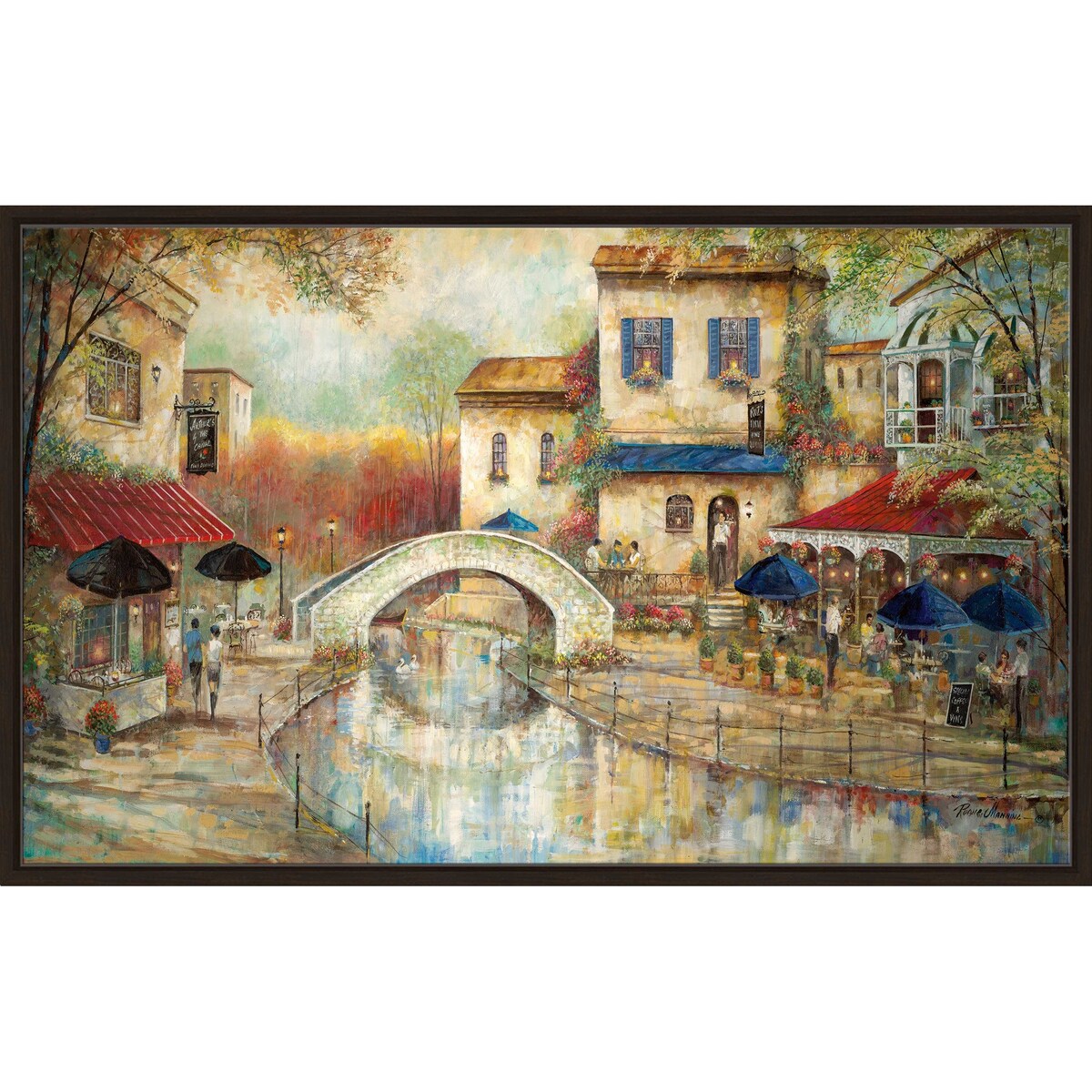 Arthurs by The Canal - Ruane Manning Floating Canvas Print - Modern Wall Art for Living Room, Bedroom & Office Decor