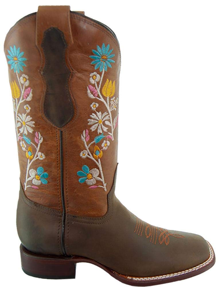 Soto Boots Women's Western Cowgirl Boots - Floral Embroidery, Broad Square Toe, Comfortable M9004 for Country Dancing, Rodeo & Casual Wear