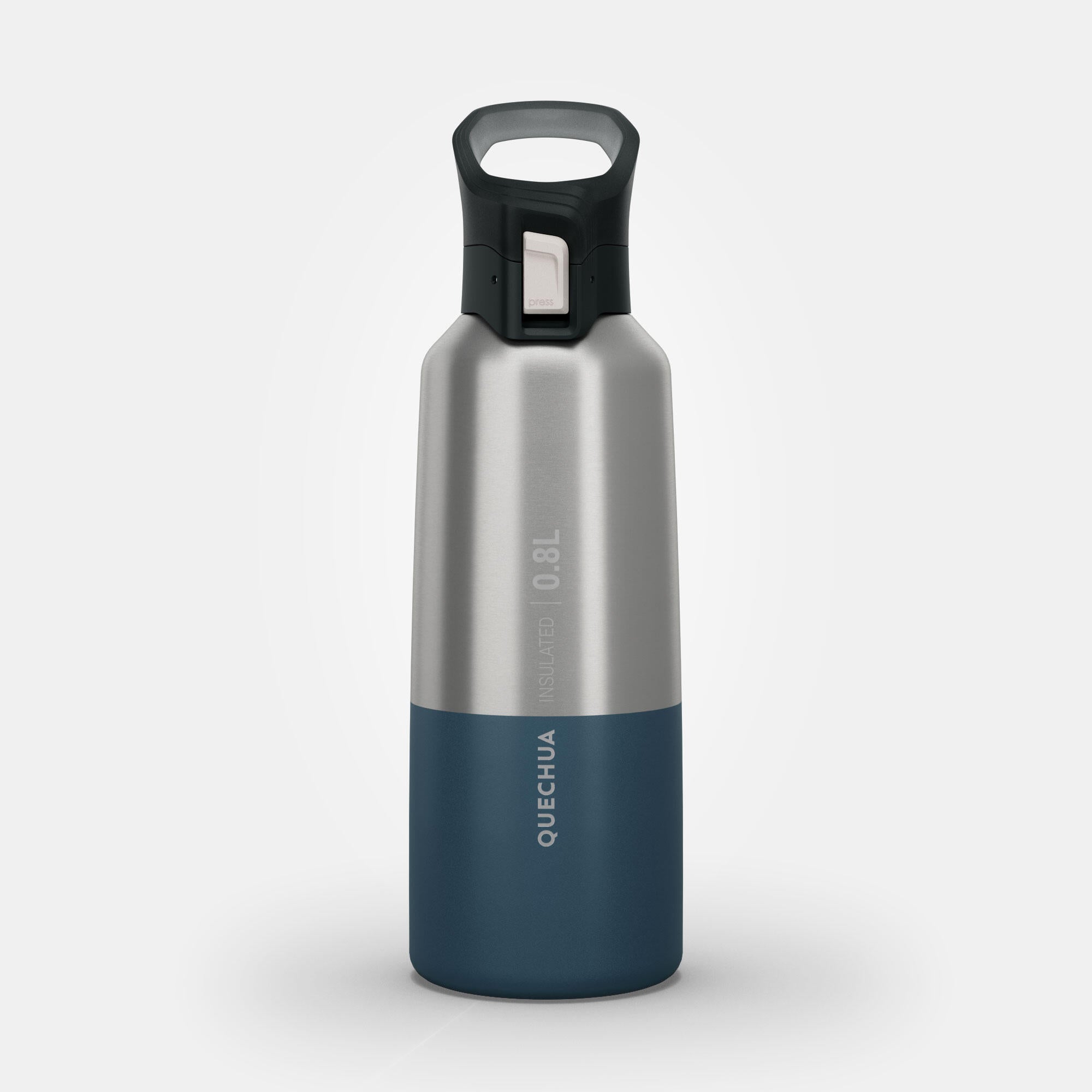 Quechua MH900 Double Wall Insulated 800ml Stainless Steel Water Bottle - Keeps Drinks Hot/Cold for Hours - Perfect for Hiking, Camping & Outdoor Adventures
