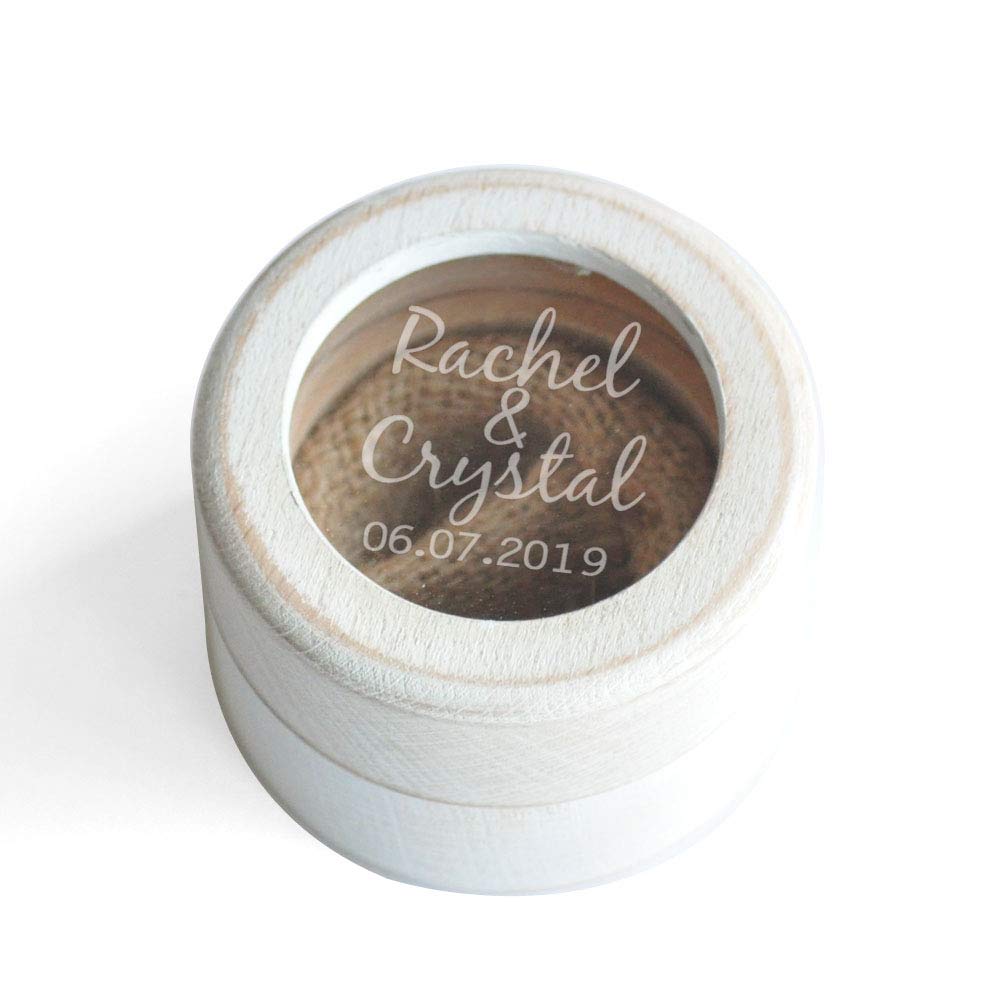 Personalized Engraved Wooden Ring Box for Weddings - Custom Rustic Ring Holder & Ring Bearer Box (Model 01) - Perfect for Proposals, Vows Exchange & Jewelry Gift Presentation