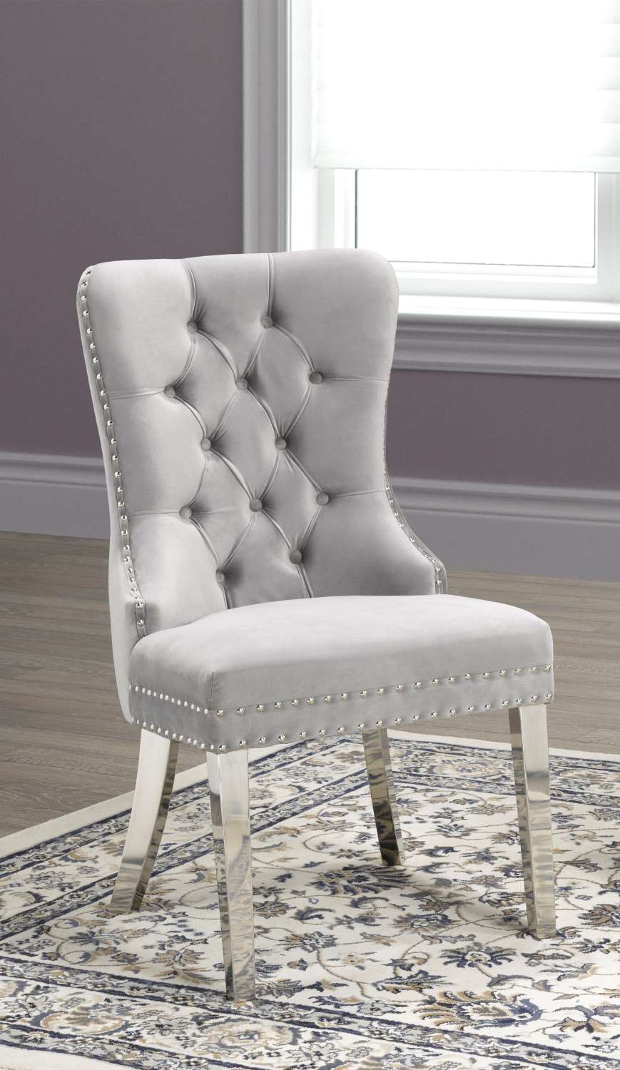 Modern Grey Cuba Dining Chair - Elegant & Comfortable for Kitchen, Dining Room, or Breakfast Nook | Perfect for Home & Restaurant Decor