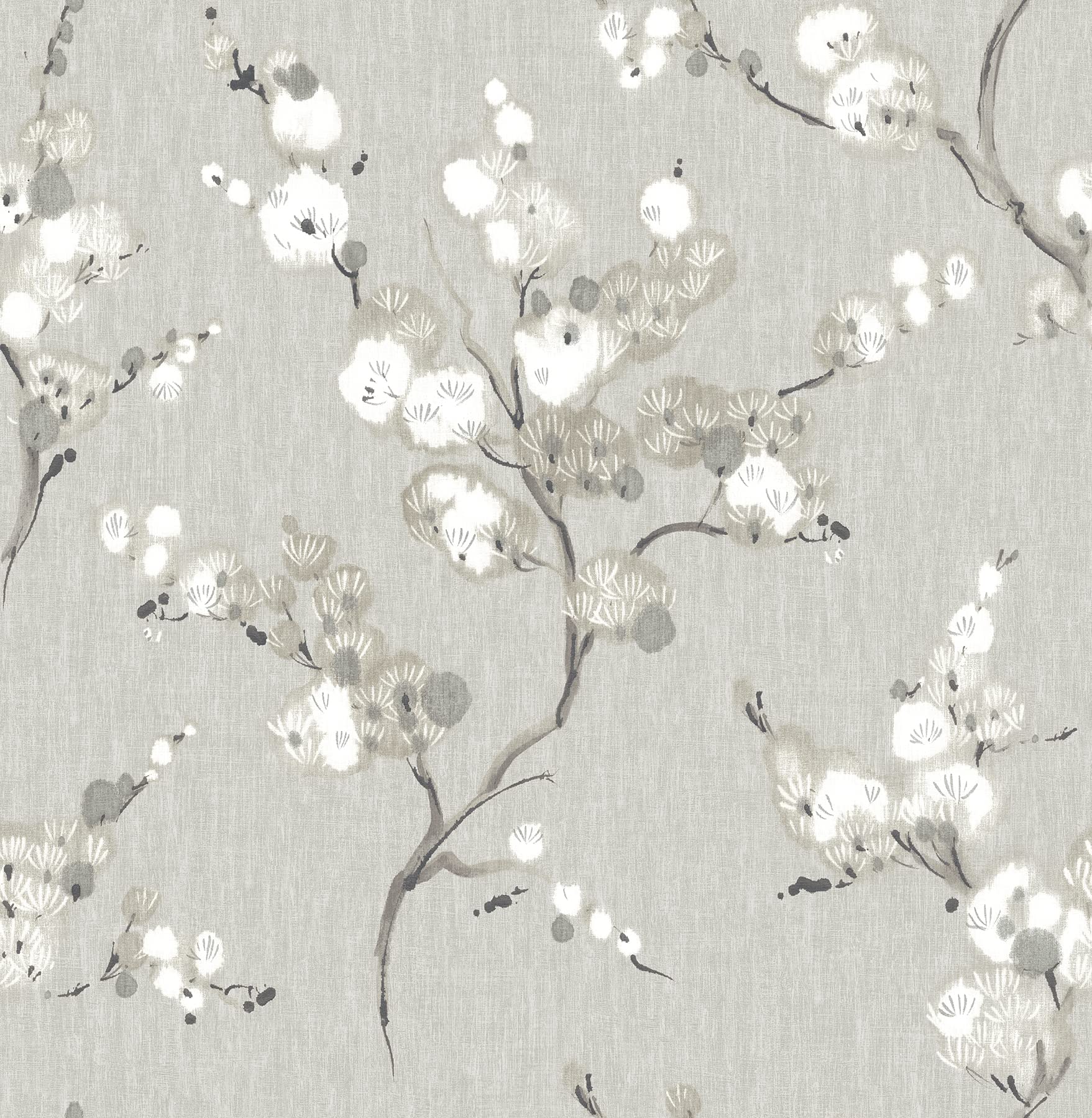 NuWallpaper Grey Mirei Peel & Stick Wallpaper - Self-Adhesive Removable Wallpaper for Bedroom, Living Room, Kitchen - Easy to Install & No Glue Needed