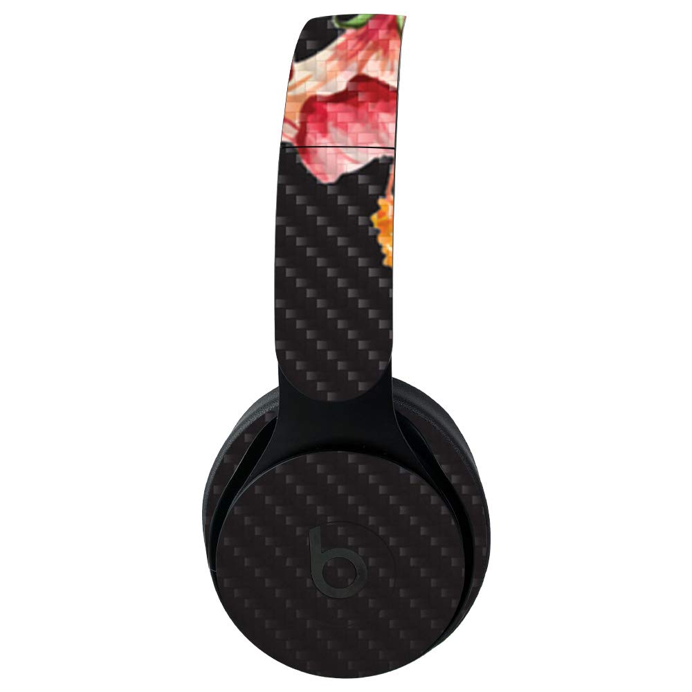 MightySkins Carbon Fiber Skin for Beats Solo Pro Wireless Headphones - Hibiscus | Protective & Durable Textured Cover | Easy to Apply & Remove | Made in USA | Perfect for Travel, Workouts & Daily Use
