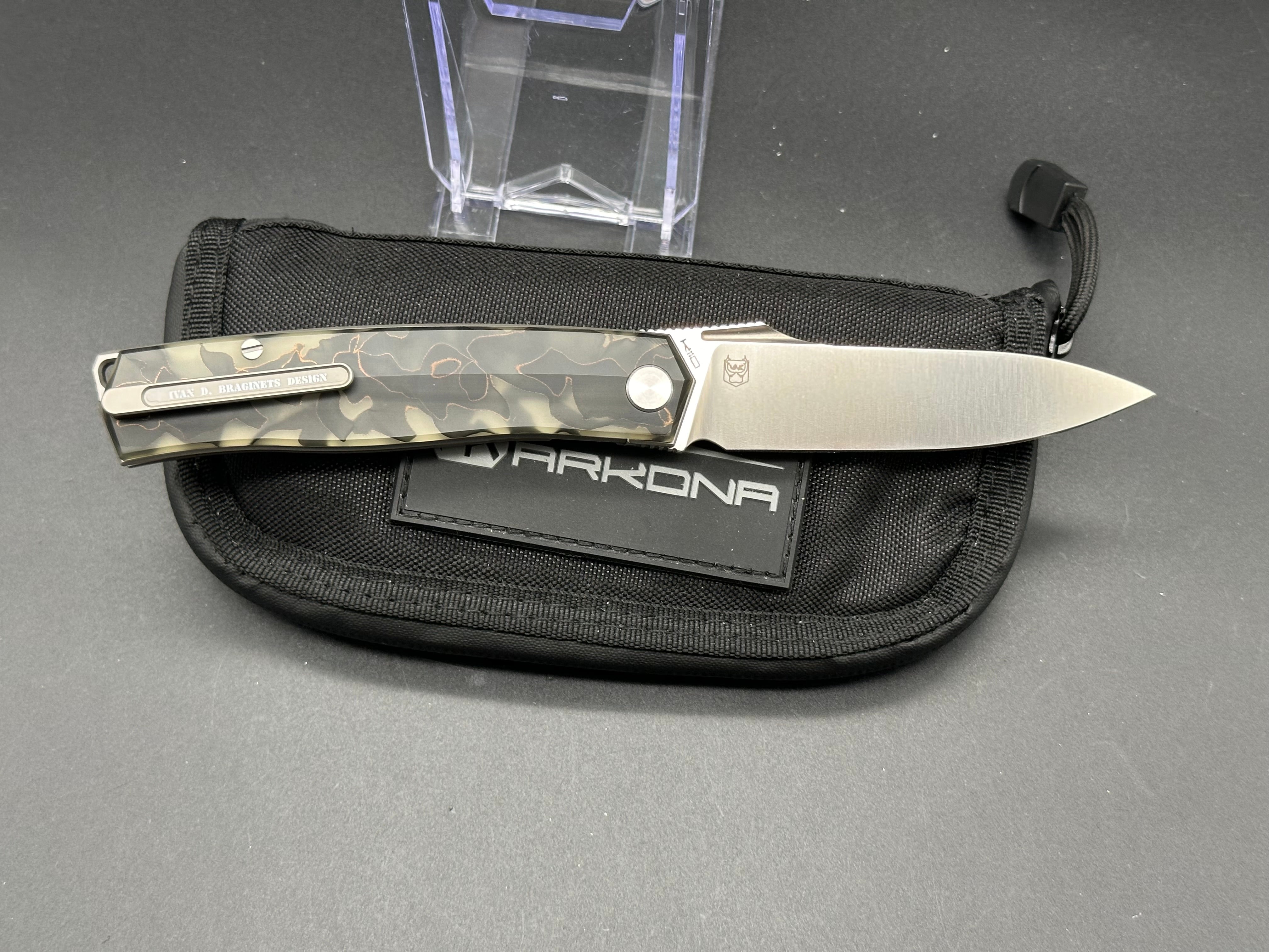 Arkona Geri LE Raffier Wasp Uranium Scales - Premium Pocket Knife for Outdoor Adventures, Camping & Everyday Carry (EDC)