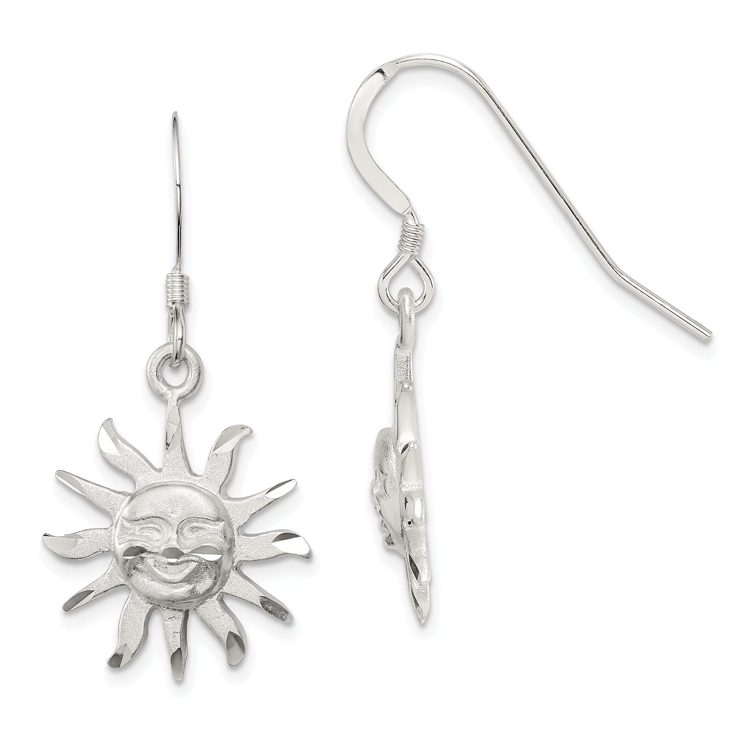 Sterling Silver Smiling Sun Earrings for Women - Dainty & Elegant Hoop Earrings - Perfect for Everyday Wear, Gifts & Boho Style Outfits