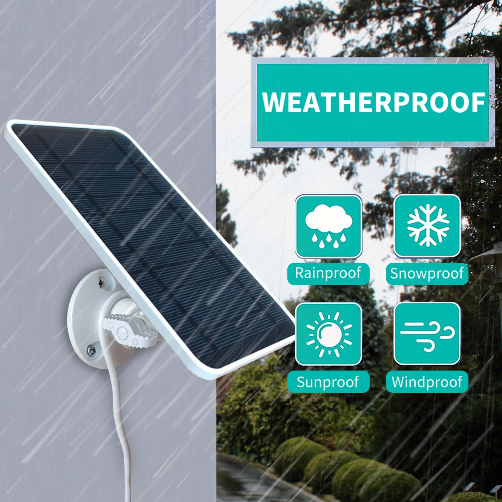 DIANMU 3 Pack Solar Panel for SimpliSafe Outdoor Security Camera - 13FT Weatherproof Cable & Aluminum Alloy Adjustable Mount - Continuous Power Supply for Home Security Surveillance - Perfect for Driveway, Backyard, and Front Door Monitoring