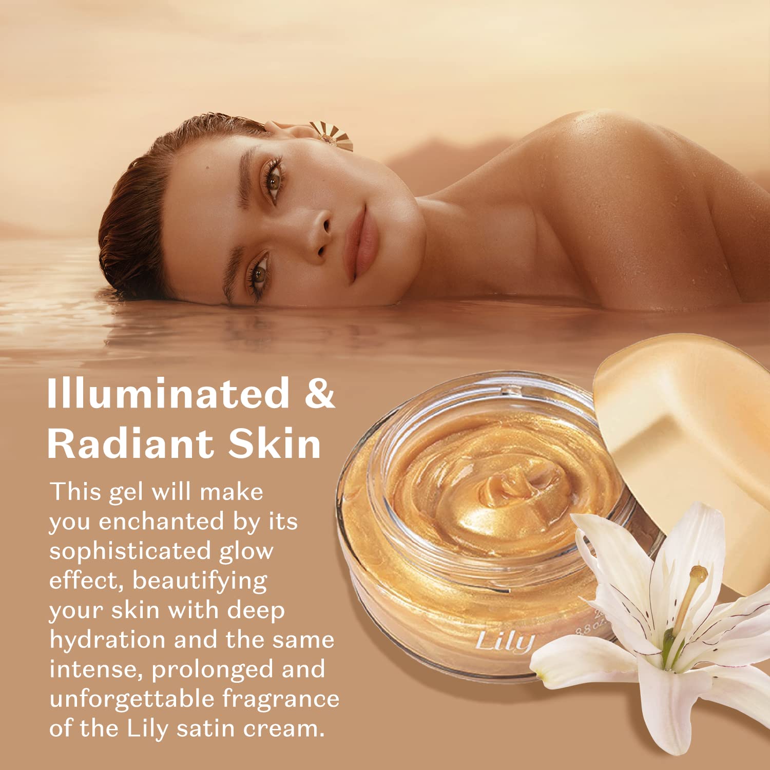 O Boticário Lily True Glow Gift Set - Eau de Parfum (2.5 fl oz), Nourishing Body Cream (8.8oz) & Shimmering Body Gel (8.8oz) - Floral Fragrance for Women, Perfect for Date Night & Special Occasions