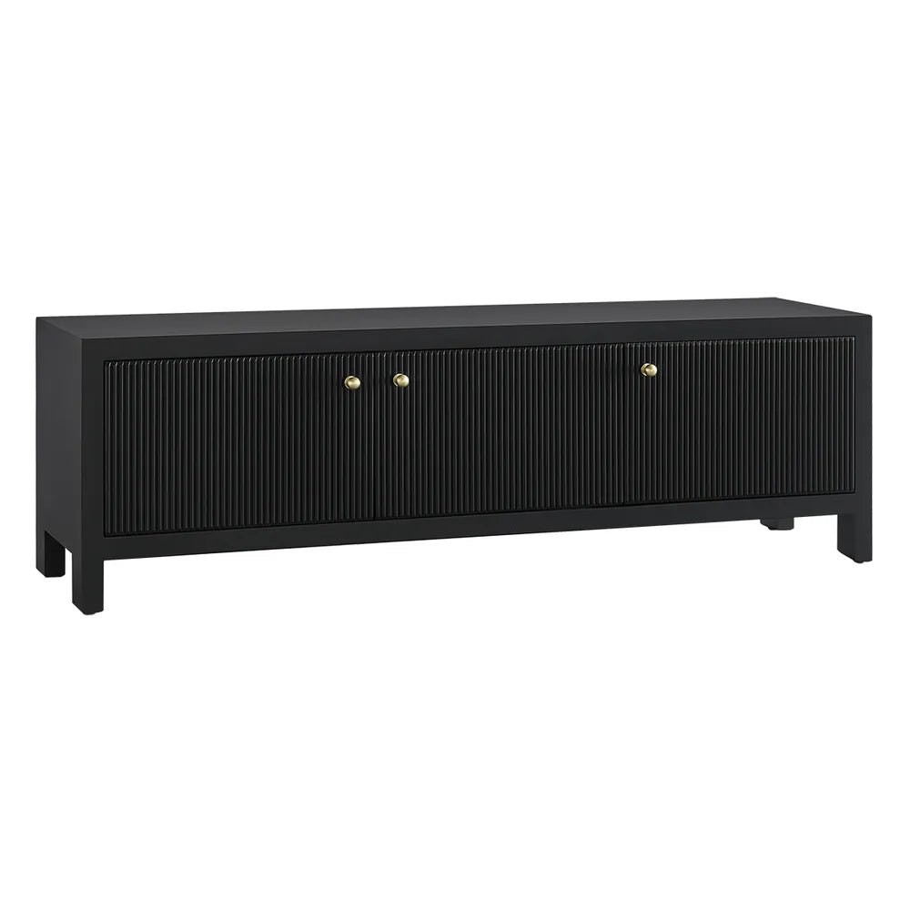 Ariana Small Black Entertainment Unit - Modern TV Stand with Storage for Living Room, Bedroom & Home Theater