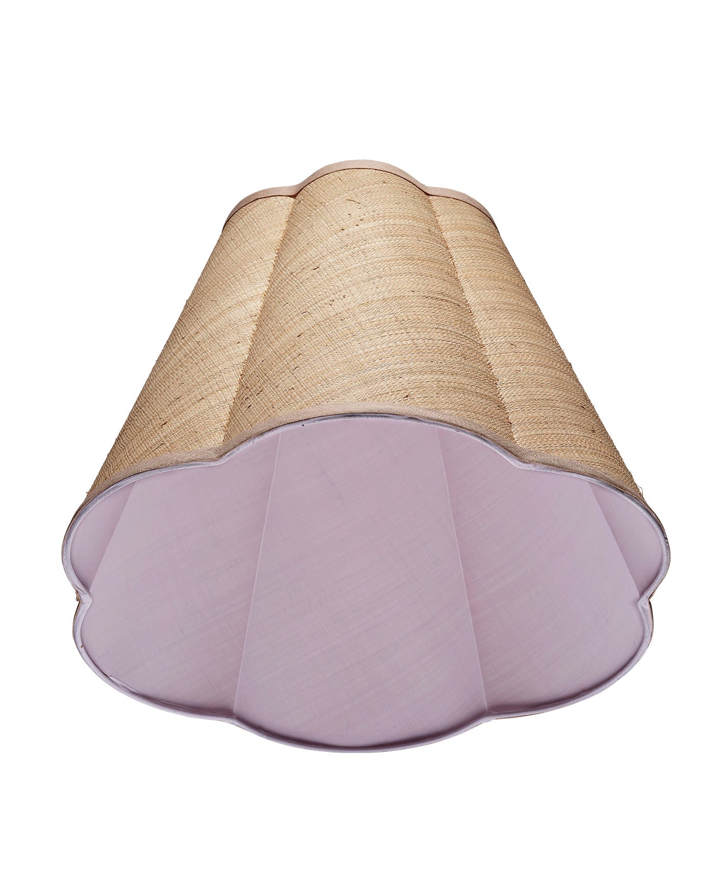 Stylish Raffia Scalloped Lamp Shade - Natural Woven Rattan Pendant Light Fixture for Bedroom, Living Room & Boho Decor
