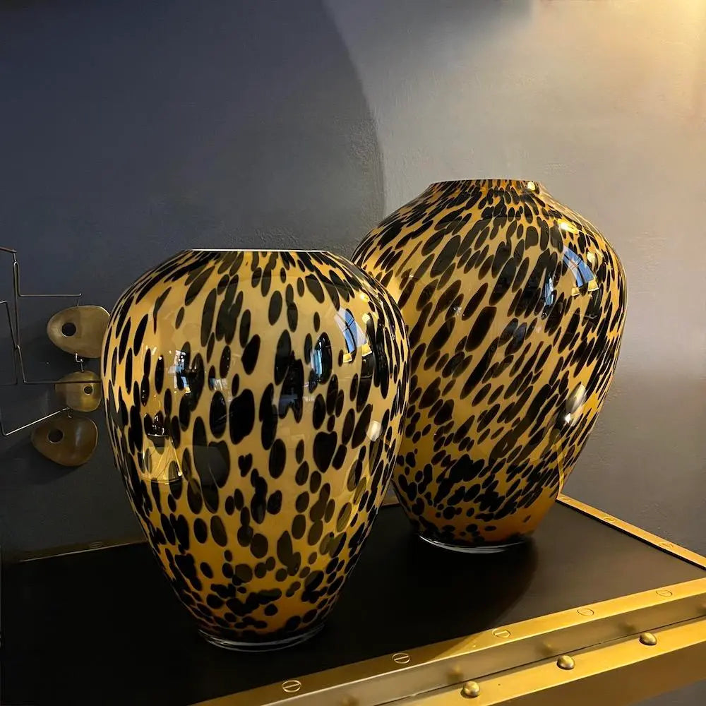 Leopard Print Large Vase - Modern Home Decor for Living Room, Bedroom & Office | Ceramic Flower Vase with Unique Animal Print Design