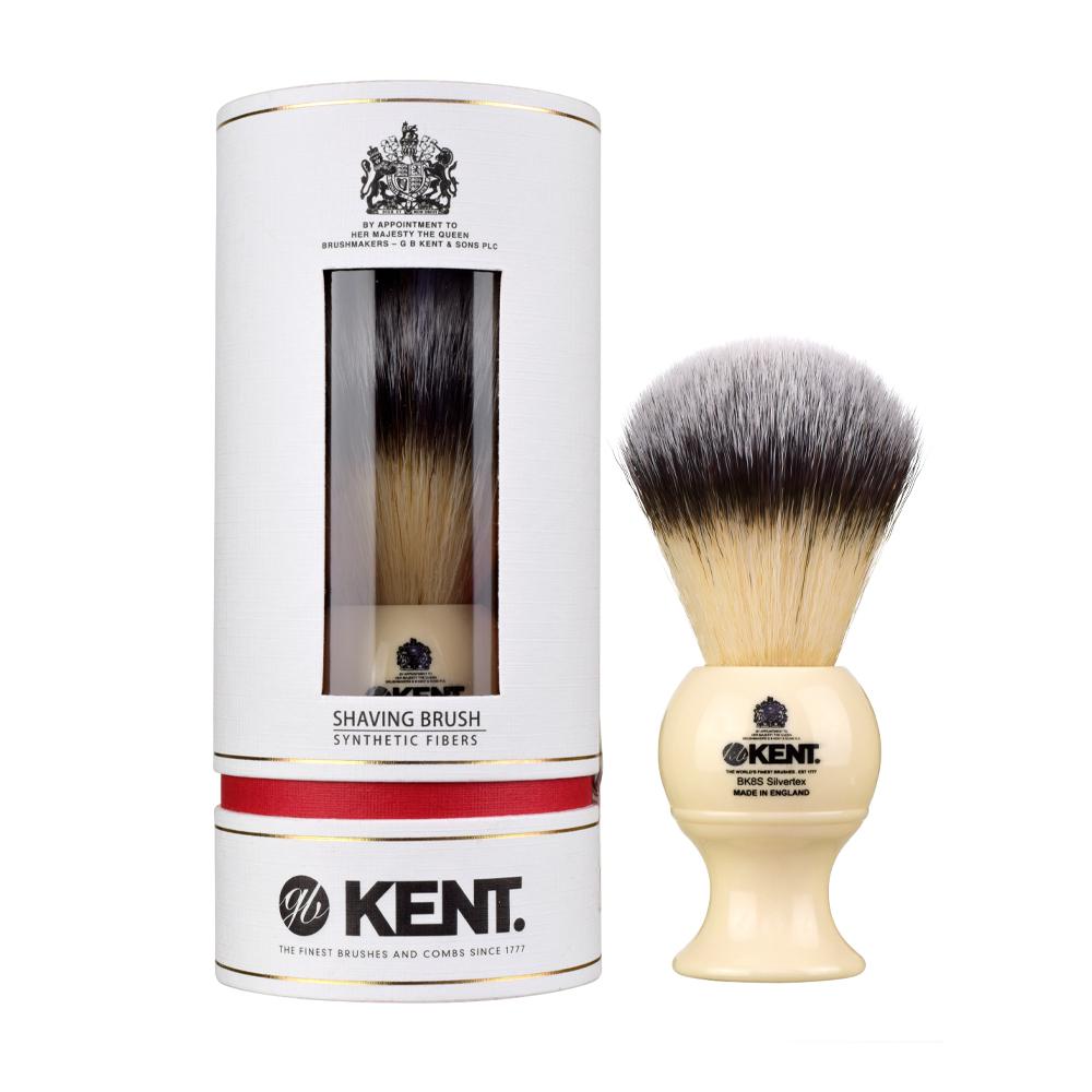 Kent Ivory Medium Synthetic Shaving Brush for Men - Soft & Durable Synthetic Bristles for a Smooth Shave - Perfect for Travel, Wet Shaving & Grooming Kits