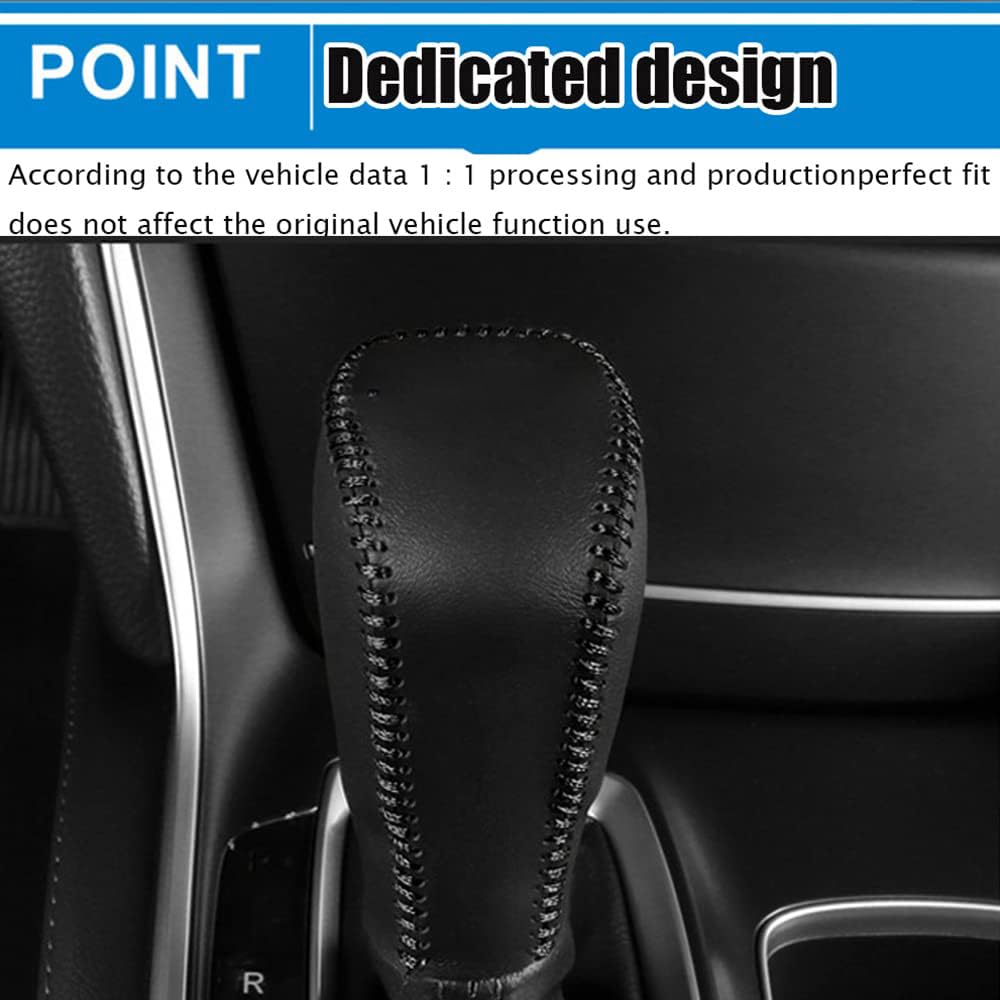 Premium Genuine Leather Automatic Gear Shift Knob Cover - Black Stitched Interior Accessory for 2018-2022 Honda Accord 10th Gen | Enhances Grip & Protects Gear Shift | Perfect for Daily Commute & Road Trips