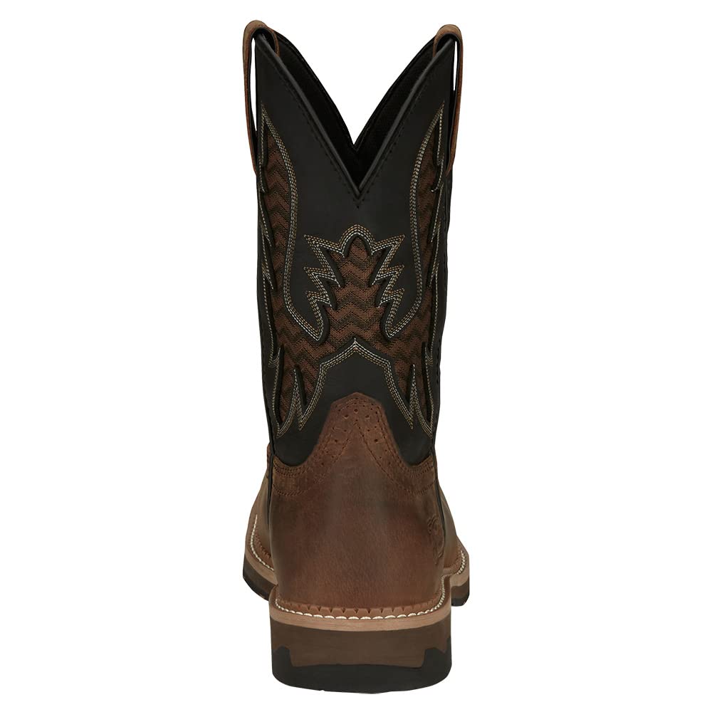 Justin Boots Men's Stampede Bolt Pecan Waterproof Work Boots - 11