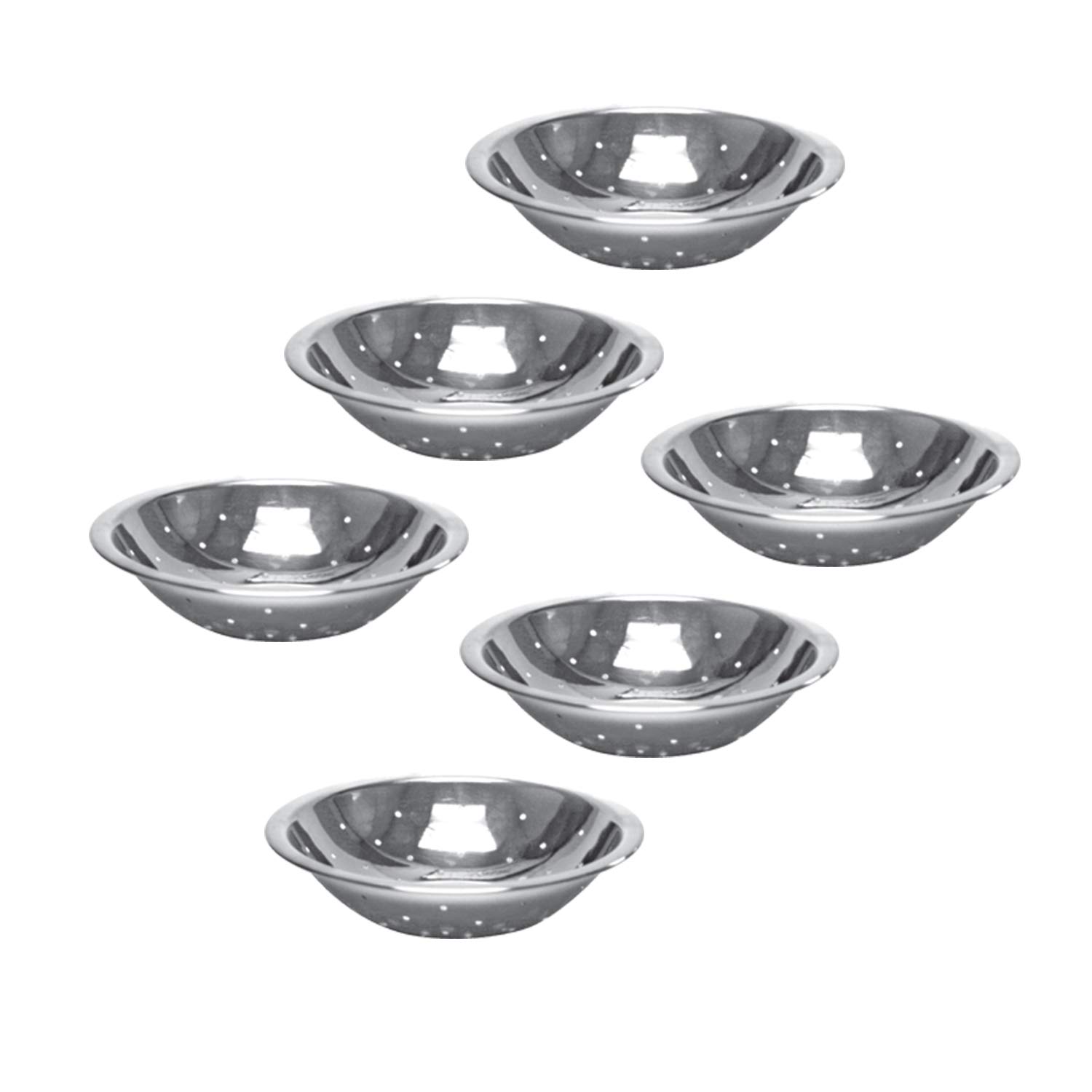 Premium Stainless Steel Perforated Mixing Bowls Set - 6 Piece (2 QT) for Baking, Cooking, Salad Prep & Dough Mixing - Ideal for Home Chefs & Professional Kitchens