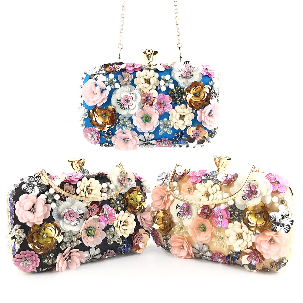JIAJIA 3815 Women's Rhinestone 3D Sequins Envelope Clutch Bag - Elegant Evening Purse for Wedding, Party & Special Occasions | Fashion Handbag for Women's Accessories