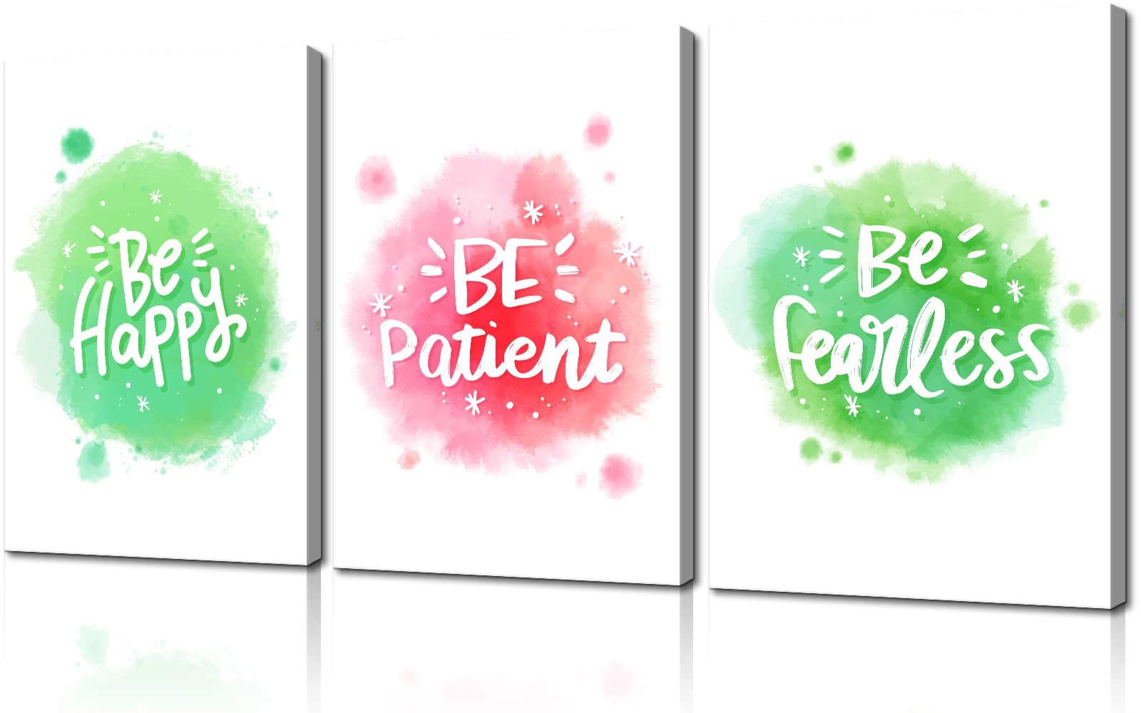3-Piece Motivational Wall Art Set - Inspirational Canvas Prints with Positive Quotes for Office & Classroom Decor - Framed Watercolor Posters (20''W x 28''H) - Perfect for Home, Office & School Motivational Decor