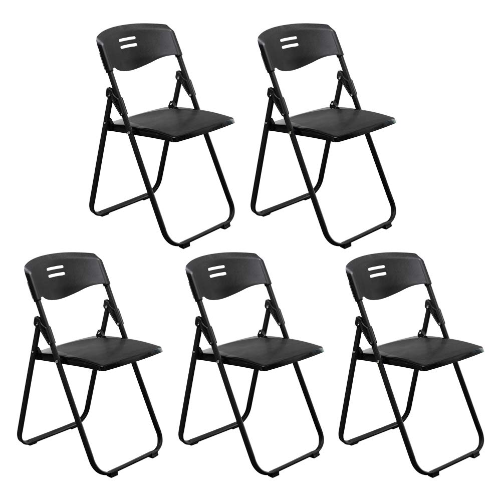 5-Pack Black Plastic Folding Chairs for Office & Conference - Lightweight, Stackable & Portable - Perfect for Meetings, Events & Home Use