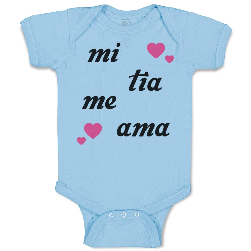 Custom Baby Bodysuit - Funny 'Mi Tia Me AMA' Cotton Onesie for Boys & Girls | Perfect for Family Gatherings & Photo Shoots