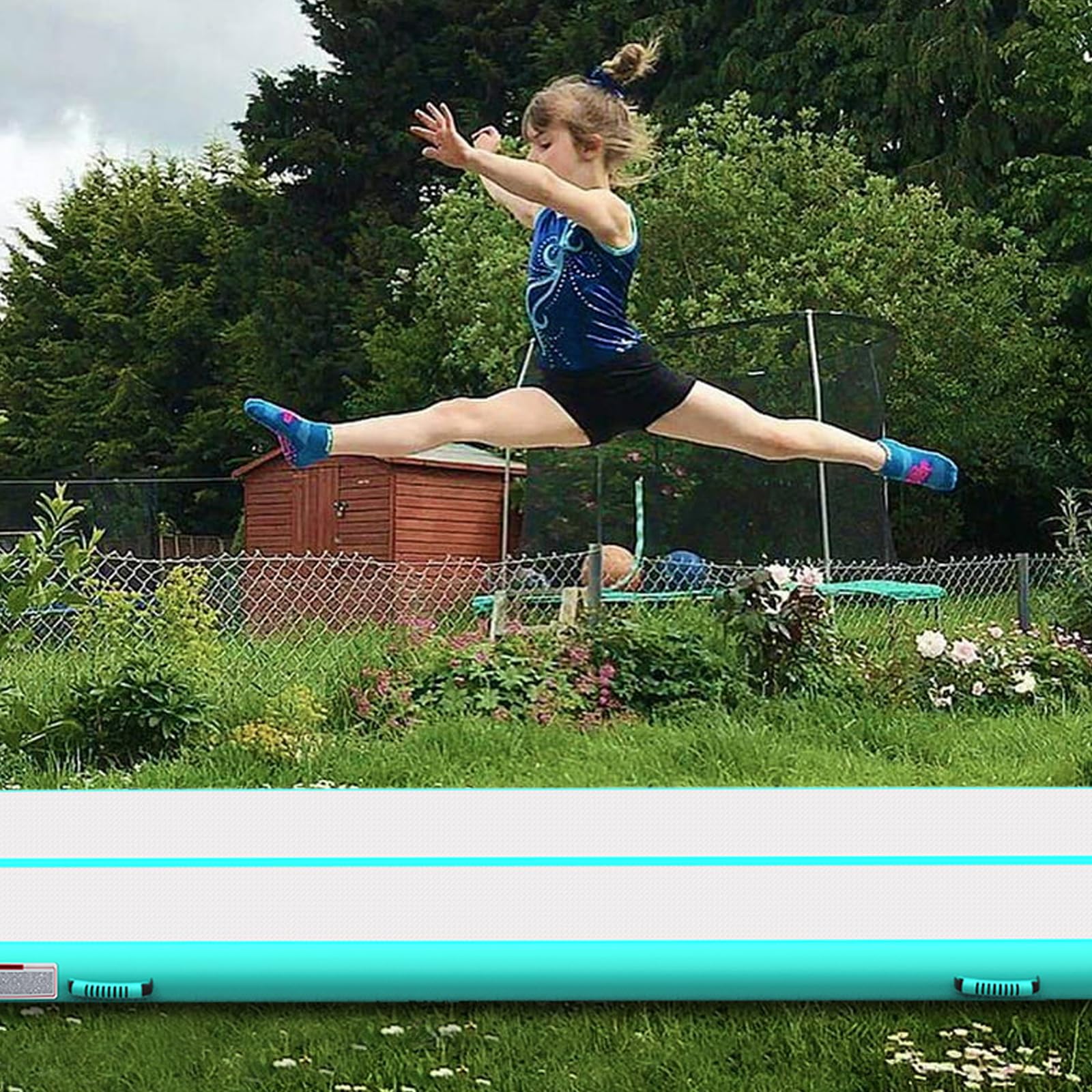 Inflatable Air Mat Tumbling Track - Portable Gymnastics Mat with Electric Pump for Home, Cheerleading & Kids Yoga Training | Perfect for Indoor Gym, Backyard Play & Fitness Exercises