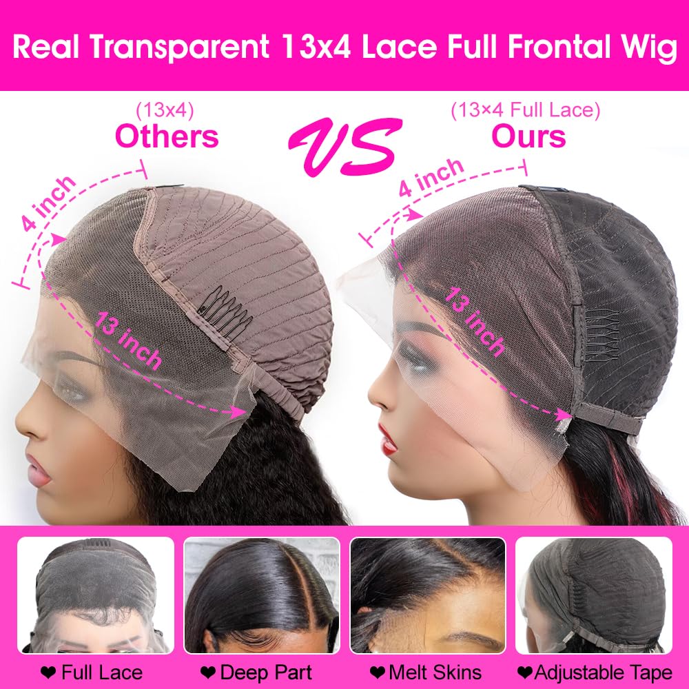 VIPbeauty 12A Burgundy Full Lace Human Hair Wigs - 180% Density 13x4 HD Body Wave Frontal Wig with Bleached Knots (28 Inch) for Women's Daily Wear, Cosplay & Special Occasions