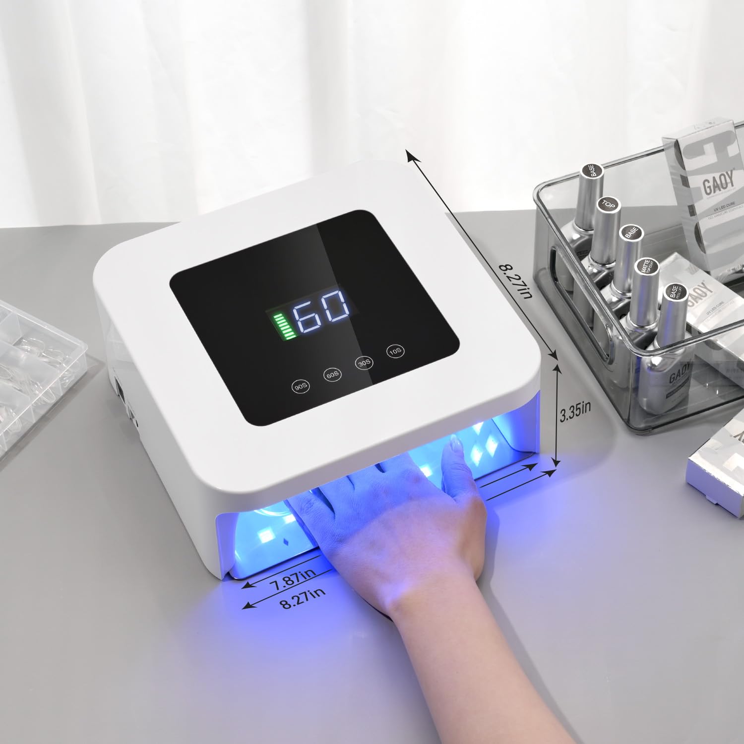 Professional Rechargeable UV LED Nail Lamp for Gel Polish - 4 Timer Settings with Auto Sensor & Sensitive Mode - Fast Curing Portable Nail Dryer for Home Salon & Travel - White