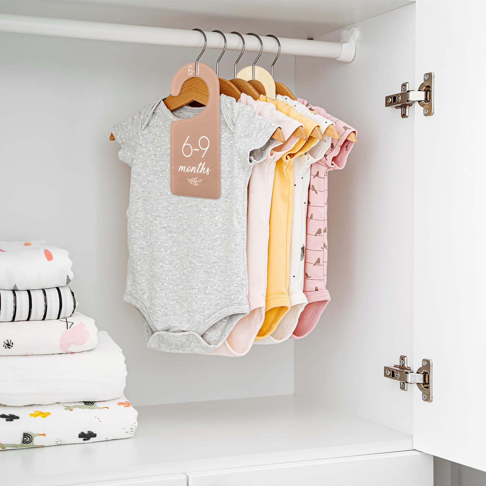 Whaline 8-Piece Boho Baby Clothes Hangers & Closet Organizers - 6.7 x 3 Inch Acrylic Dividers for Nursery, Baby Wardrobe & Kids Room Organization - Perfect for Newborn Clothing Storage & Nursery Decor
