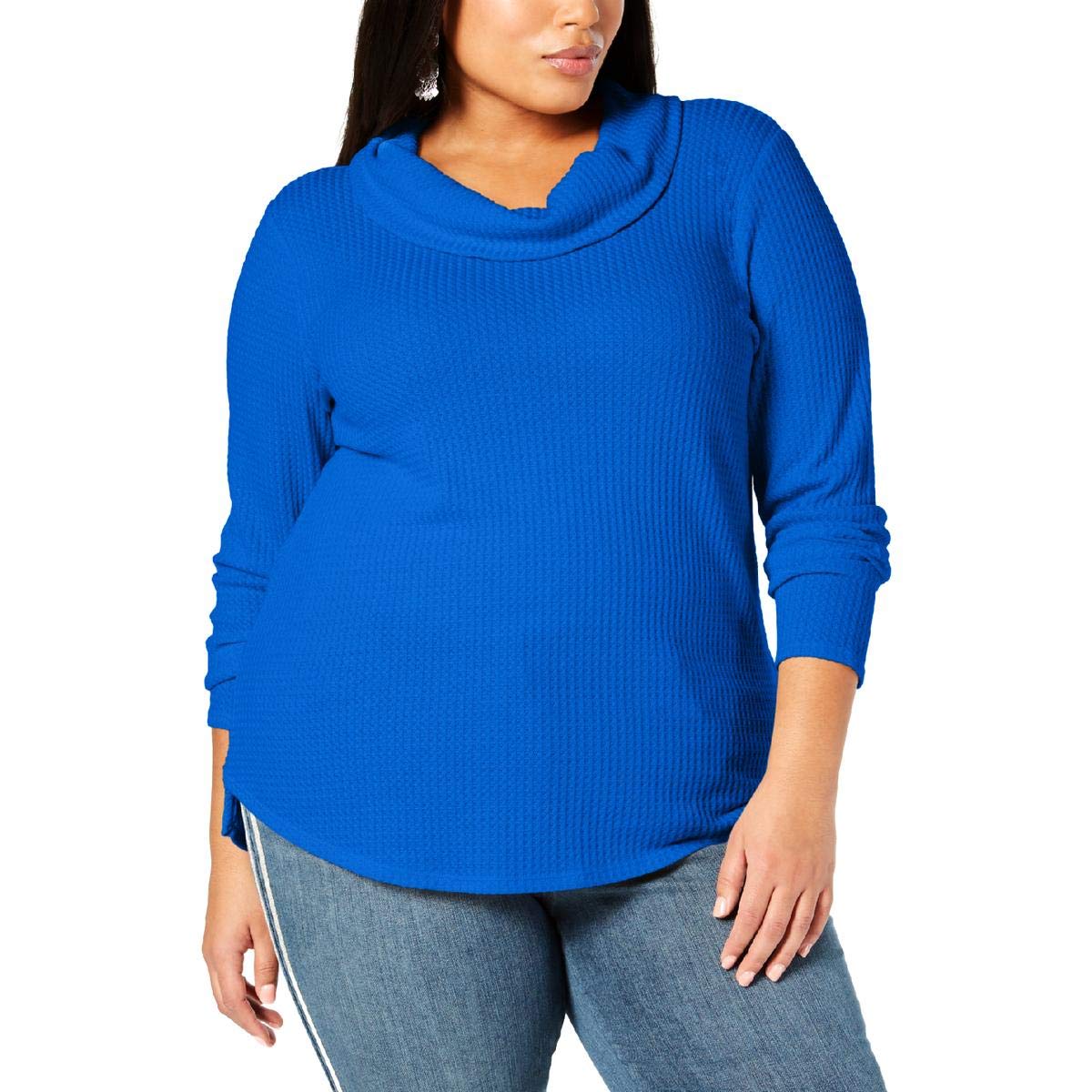 Style & Co. Women's Waffle Knit Pullover Blouse - Soft Long Sleeve Casual Shirt for Fall & Winter | Perfect for Office, Date Night and Weekend Outfits