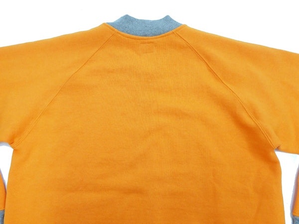 TOYS McCOY Men's Casual Full Zip Sweatshirt - No Hood Rib Panel Design (TMC2464) in Orange & Ash Gray | Perfect for Everyday Wear & Outdoor Activities