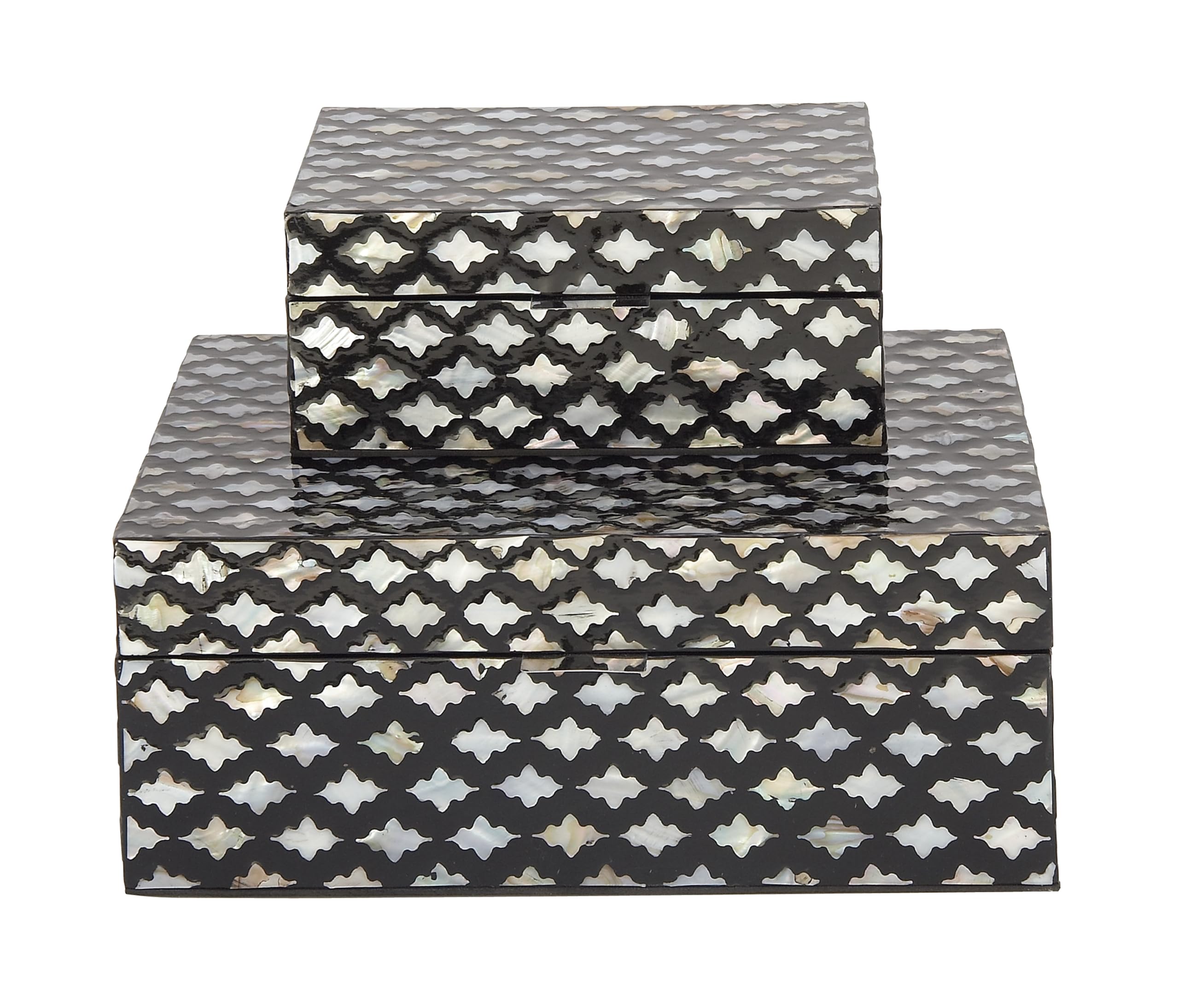 Deco 79 Mother of Pearl Shell Decorative Keepsake Box Set - 12