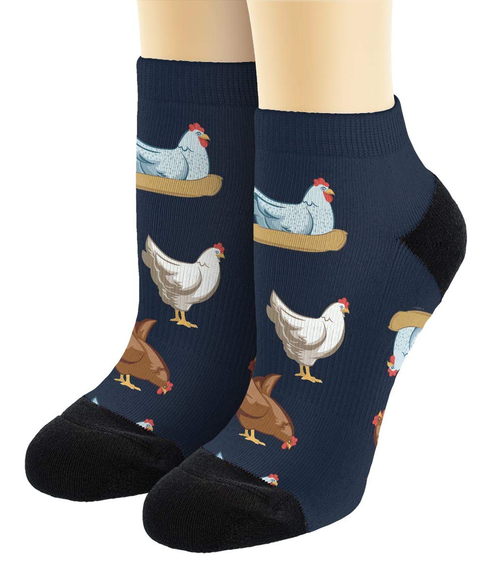 Funny Chicken Socks for Men & Women - Cute Hen & Bird Novelty Ankle Socks - Unique Chicken Themed Gift for Animal Lovers - Perfect for Costume Parties, Gag Gifts & Everyday Wear