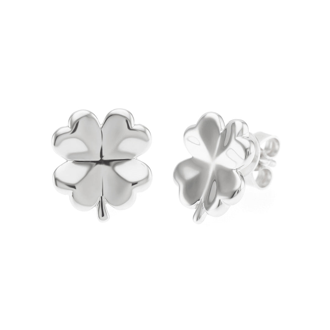 Sterling Silver Four Leaf Clover Earrings for Women - Lucky Charm Dangle Earrings for St. Patrick's Day, Birthday Gifts & Everyday Wear
