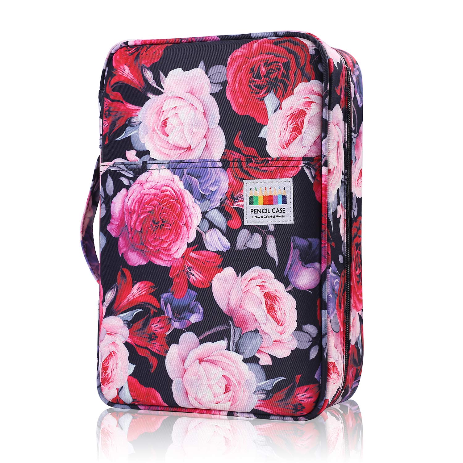 Premium Large Capacity Nylon Pencil Case - Holds 300 Colored Pencils or 200 Gel Pens with Secure Zipper Closure, School & Art Supplies Organizer for Students, Artists & Professionals - Perfect for Classroom, Studio & Office Use
