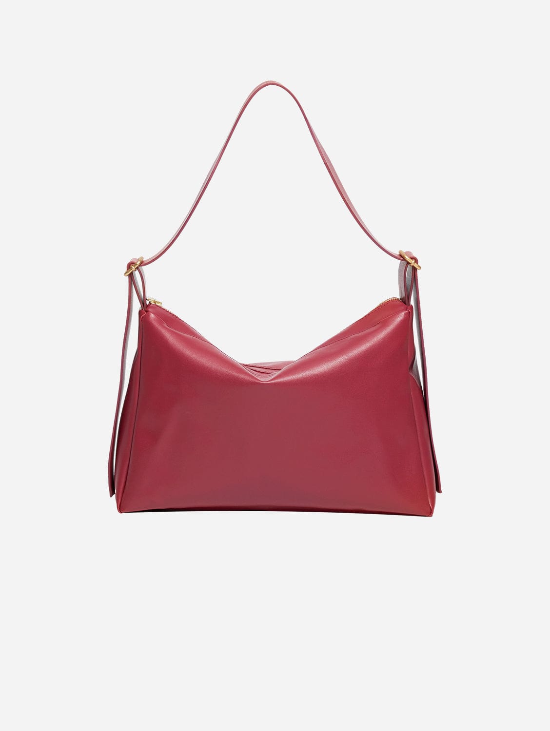 Oleatex Vegan Olive Leather Slouchy Shoulder Bag - Cherry Red | Eco-Friendly Cruelty-Free Handbag for Women | Perfect for Work, Travel & Casual Outings
