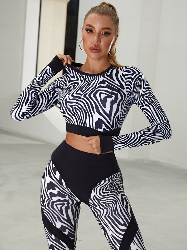 ZASUWA Women's Zebra Print Push Up Scrunch Butt Lifting Leggings - High Waisted Workout Yoga Pants for Gym, Running & Casual Wear