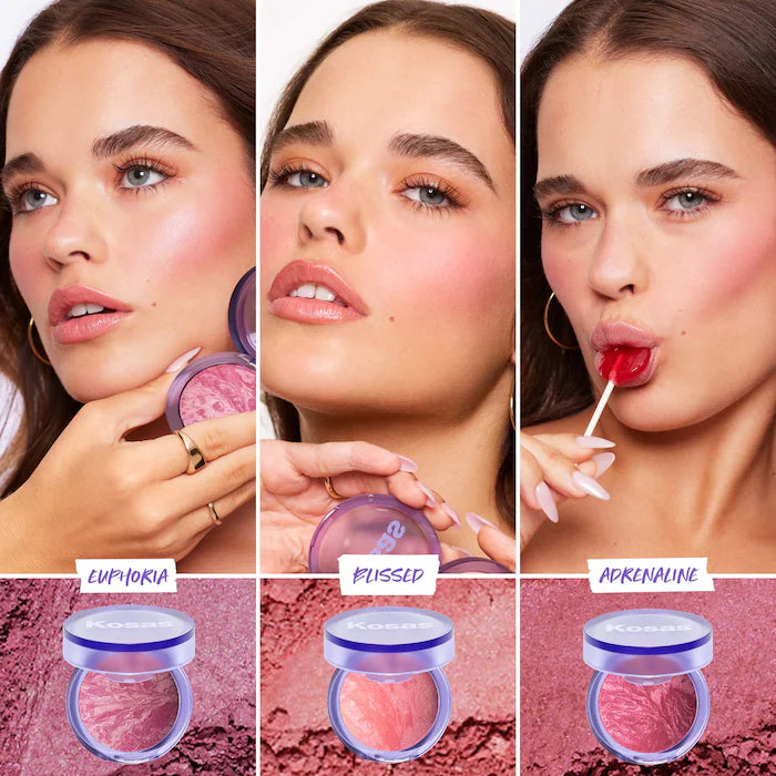Kosas Blush is Life Baked Talc-Free Illuminating Dimensional Blush - Natural Glow for Cheeks & Face Makeup | Perfect for Daytime, Night Out & Special Occasions