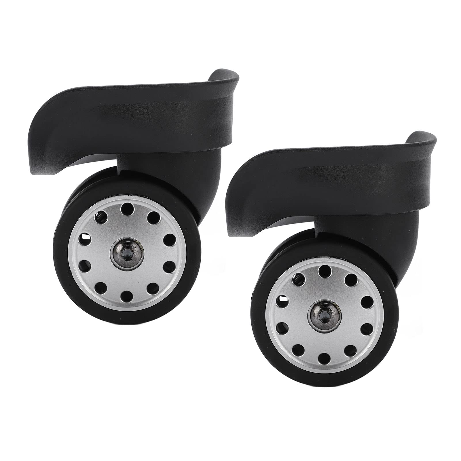 Alomejor A88 Replacement Luggage Wheels - 1 Pair Large Porous Suitcase Casters for Travel Bags (Black) | Durable Spinner Wheels for Smooth Airport Maneuvering & Heavy Duty Luggage Repair