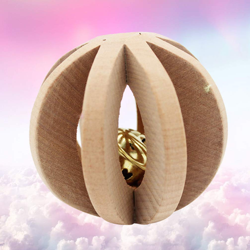 Balacoo Interactive Pet Toy with Wood Bell - Rolling Exercise Toy for Puppies, Kittens & Small Dogs - Fun Playtime & Training for Indoor & Outdoor Use