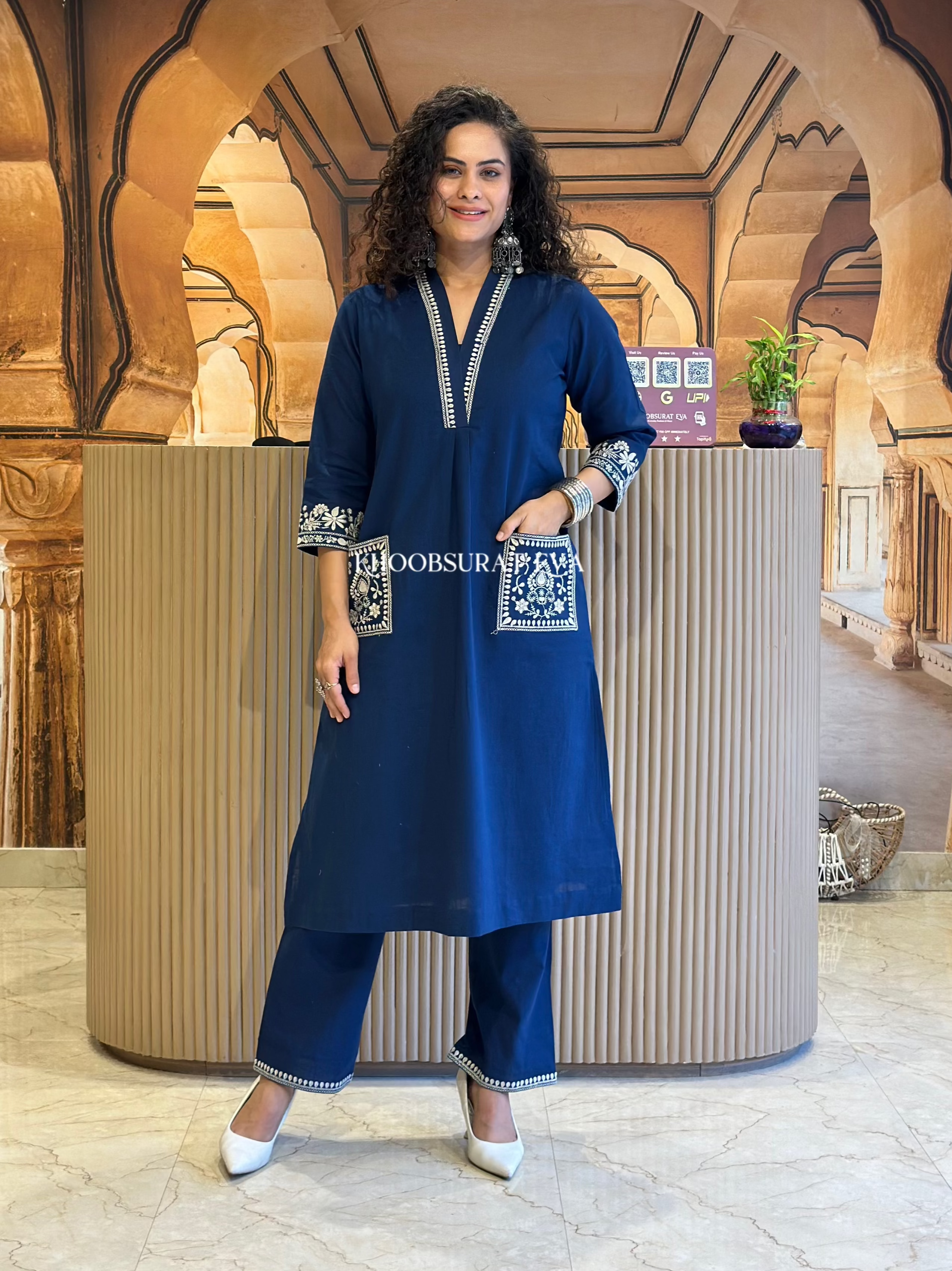 Elegant Mimi Royal Blue Kurta Set for Women | Stylish Indian Ethnic Wear | Perfect for Festivals, Weddings & Parties