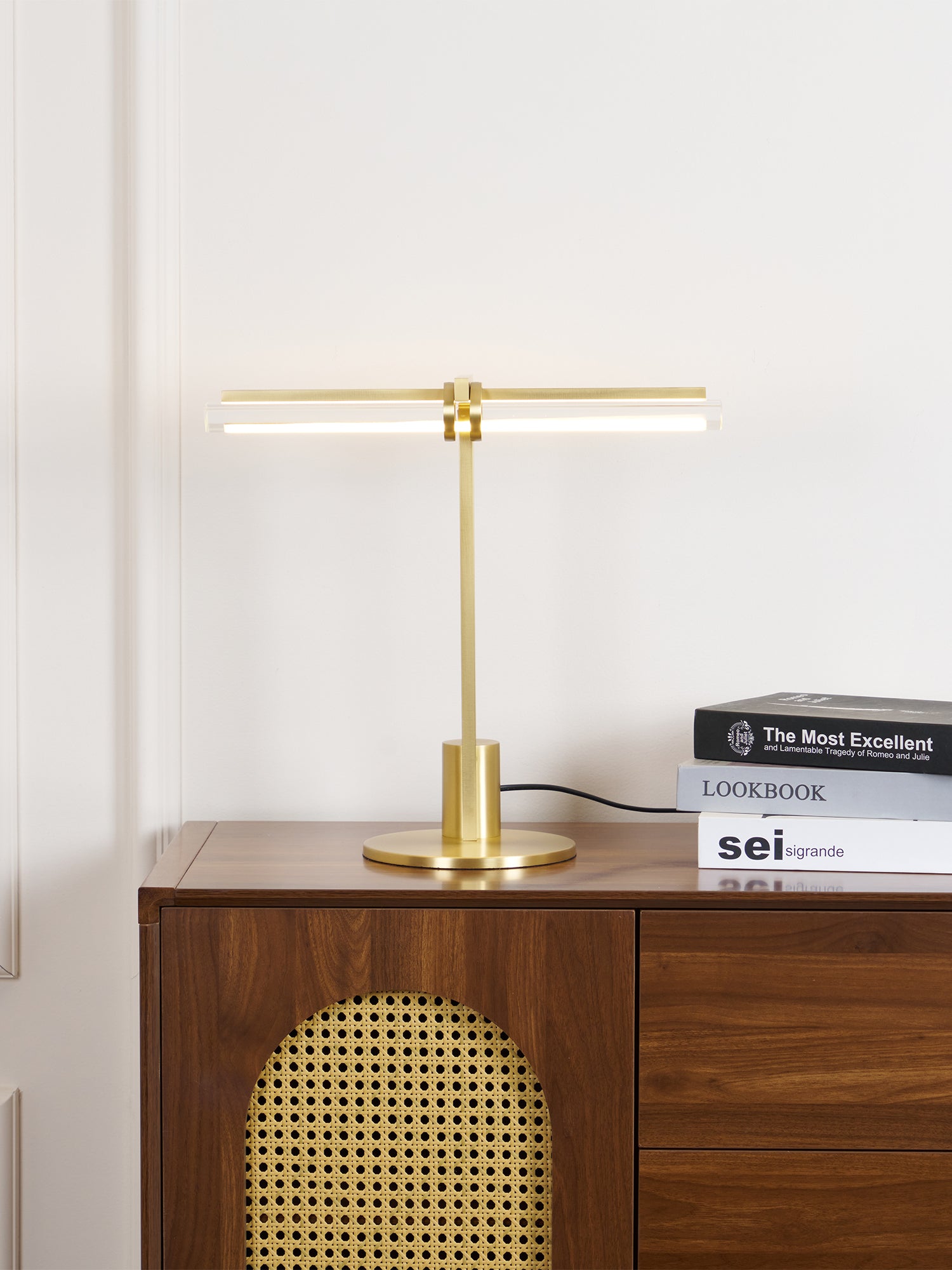 Modern Reed Table Lamp - Adjustable Brightness LED Desk Light for Home Office, Bedroom & Study - Perfect for Reading, Working & Relaxing