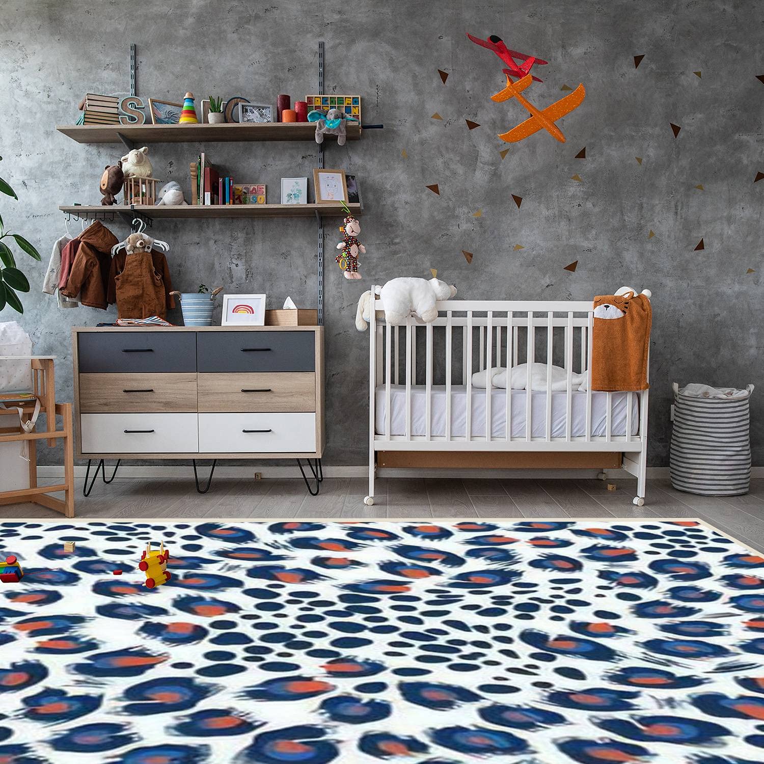 Modern Abstract Leopard Print Area Rugs - Stain Resistant Non-Slip Carpet for Living Room, Bedroom, Kitchen & Bathroom - Soft Rectangular Home Decor Mat for Cozy Spaces & High Traffic Areas
